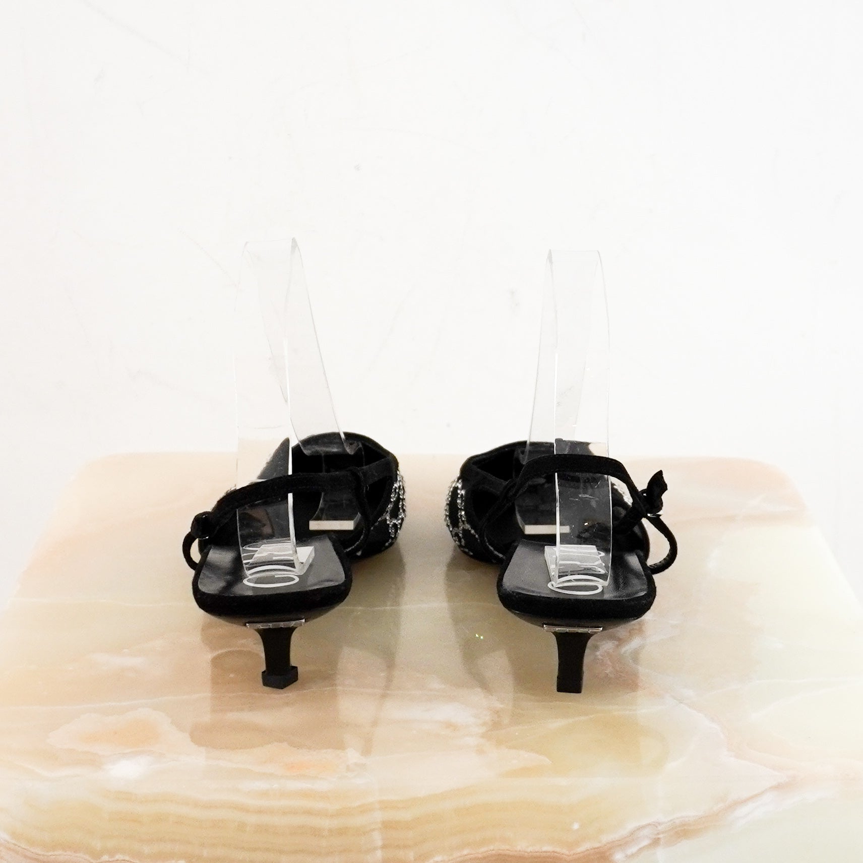 Gucci Black Mesh Crystal Slingbacks RRP £845 | Authentic Preloved - Reloved Again