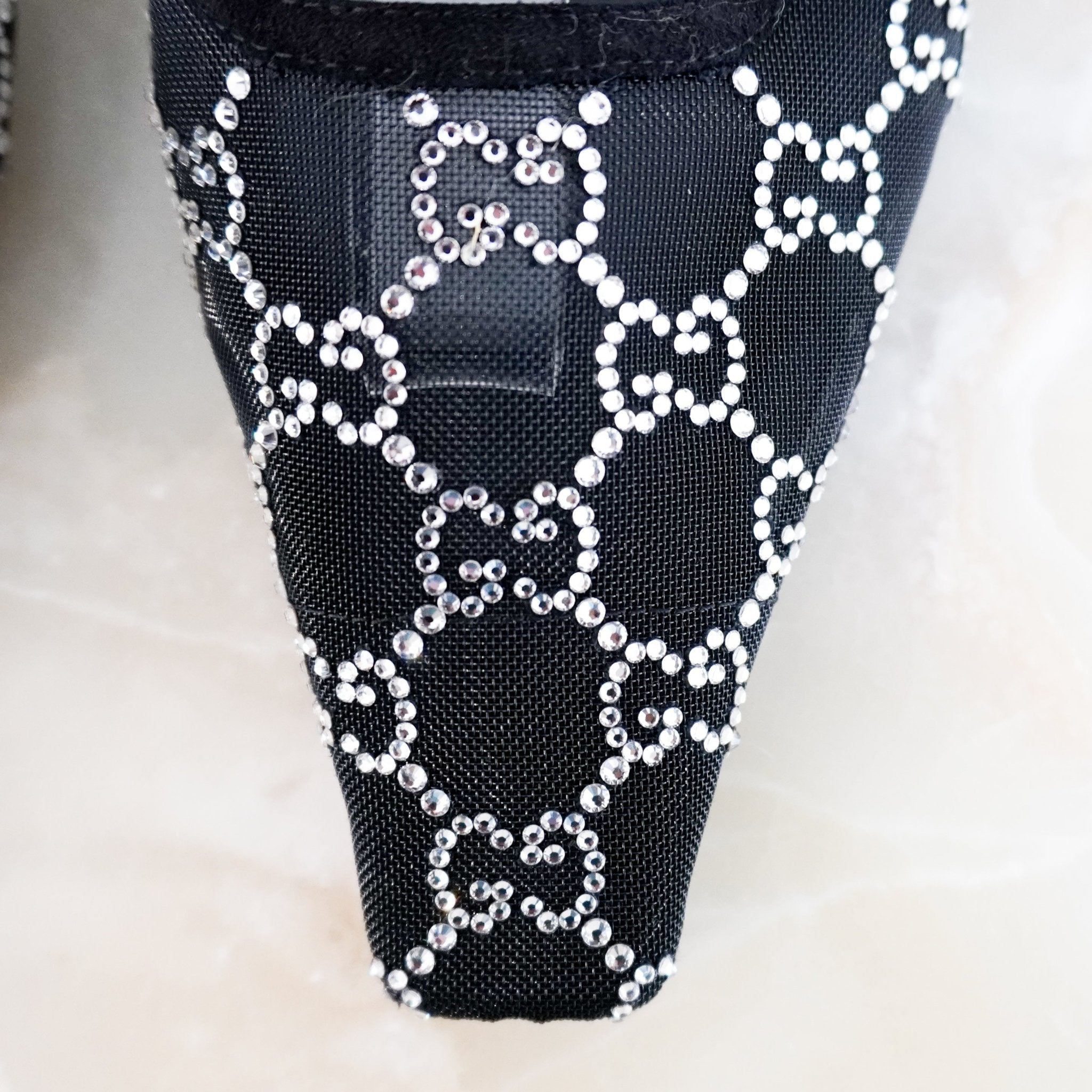 Gucci Black Mesh Crystal Slingbacks RRP £845 | Authentic Preloved - Reloved Again