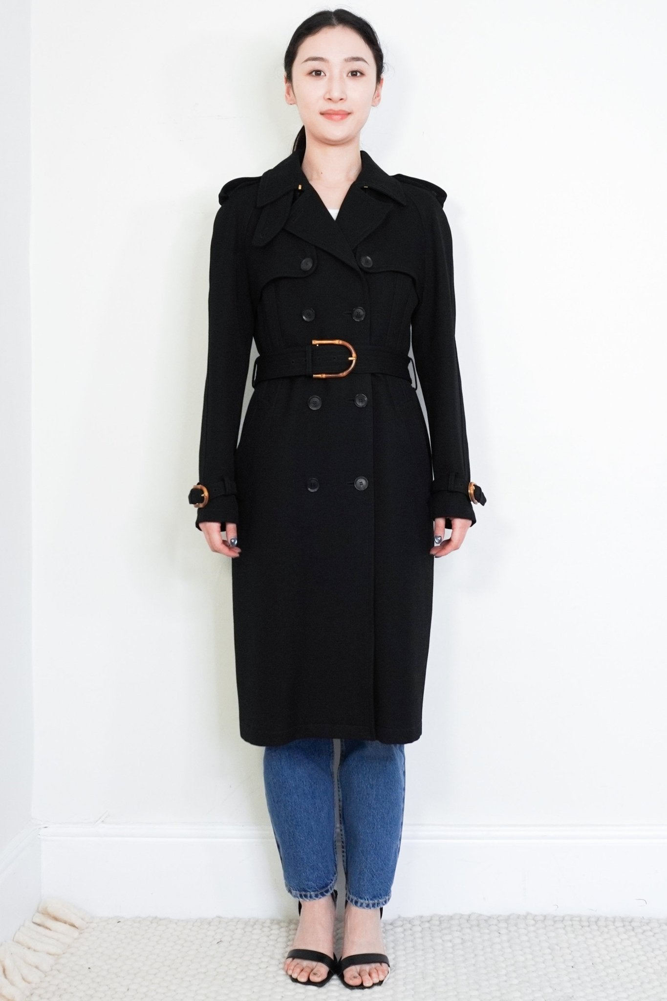 Gucci Black Wool Trenchcoat RRP £3000 | Authentic Preloved - Reloved Again