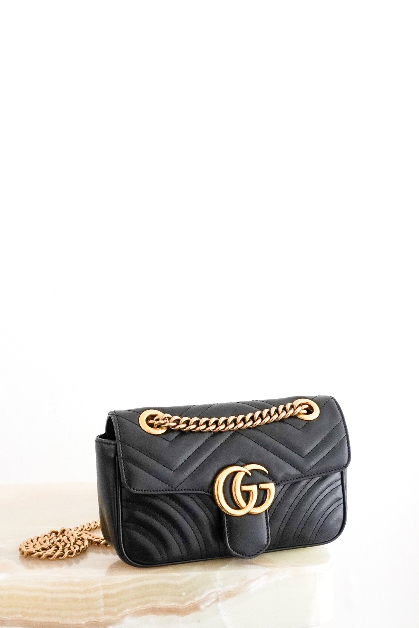 Gucci GG Marmont Small Bag in Black Leather RRP £1890 | Authentic Preloved - Reloved Again