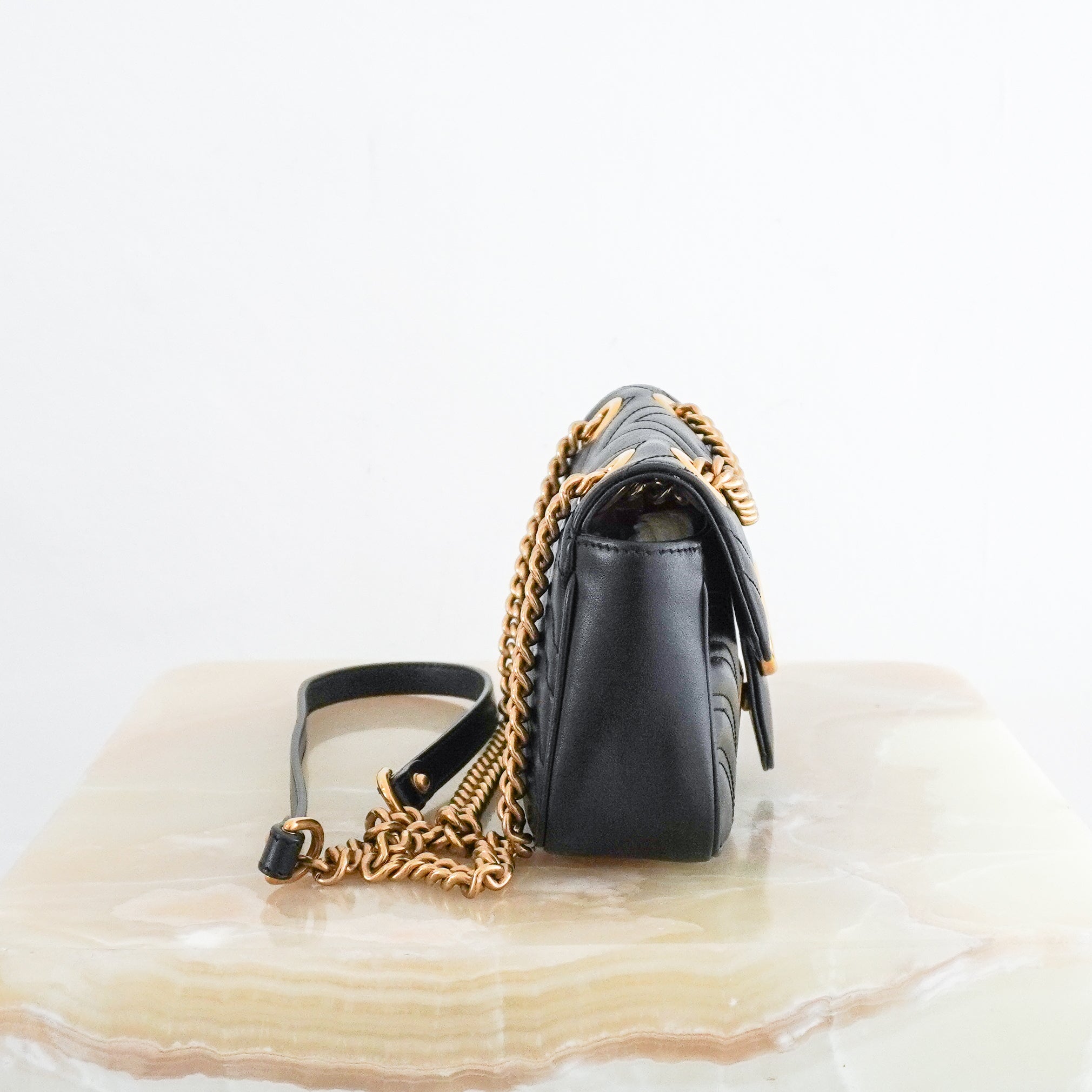 Gucci GG Marmont Small Bag in Black Leather RRP £1890 | Authentic Preloved - Reloved Again