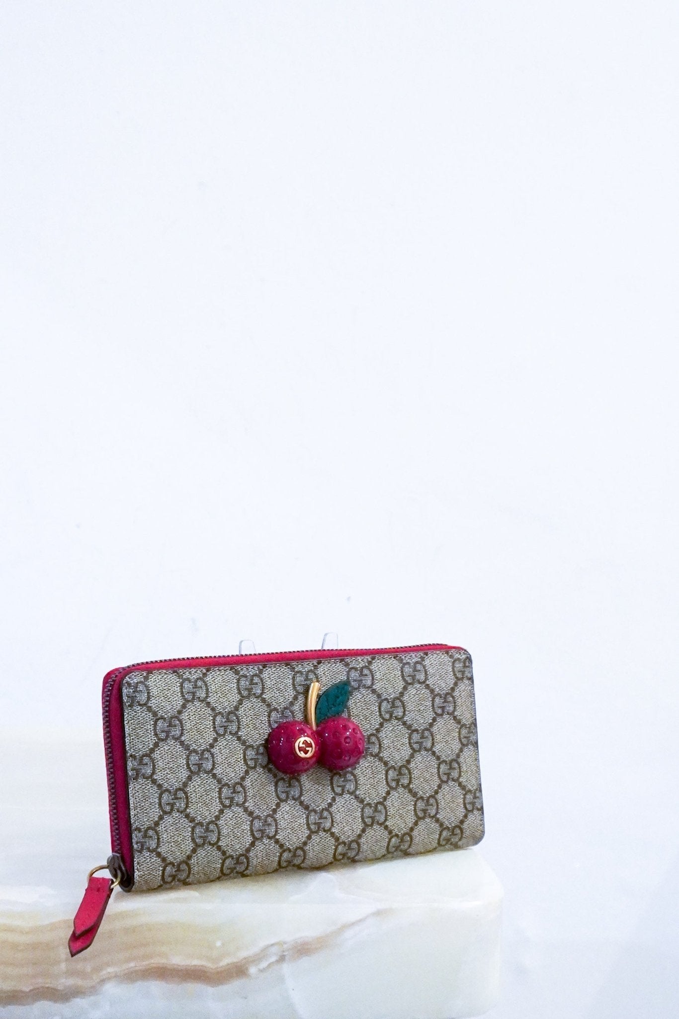 Gucci GG Supreme Card Case Wallet with Cherries RRP £700 | Authentic Preloved - Reloved Again