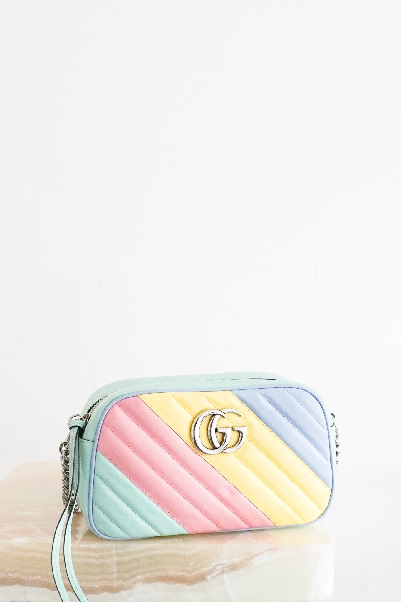 Gucci Multicolour GG Marmont Small Camera Bag (RRP £1460) | Authentic Preloved - Reloved Again
