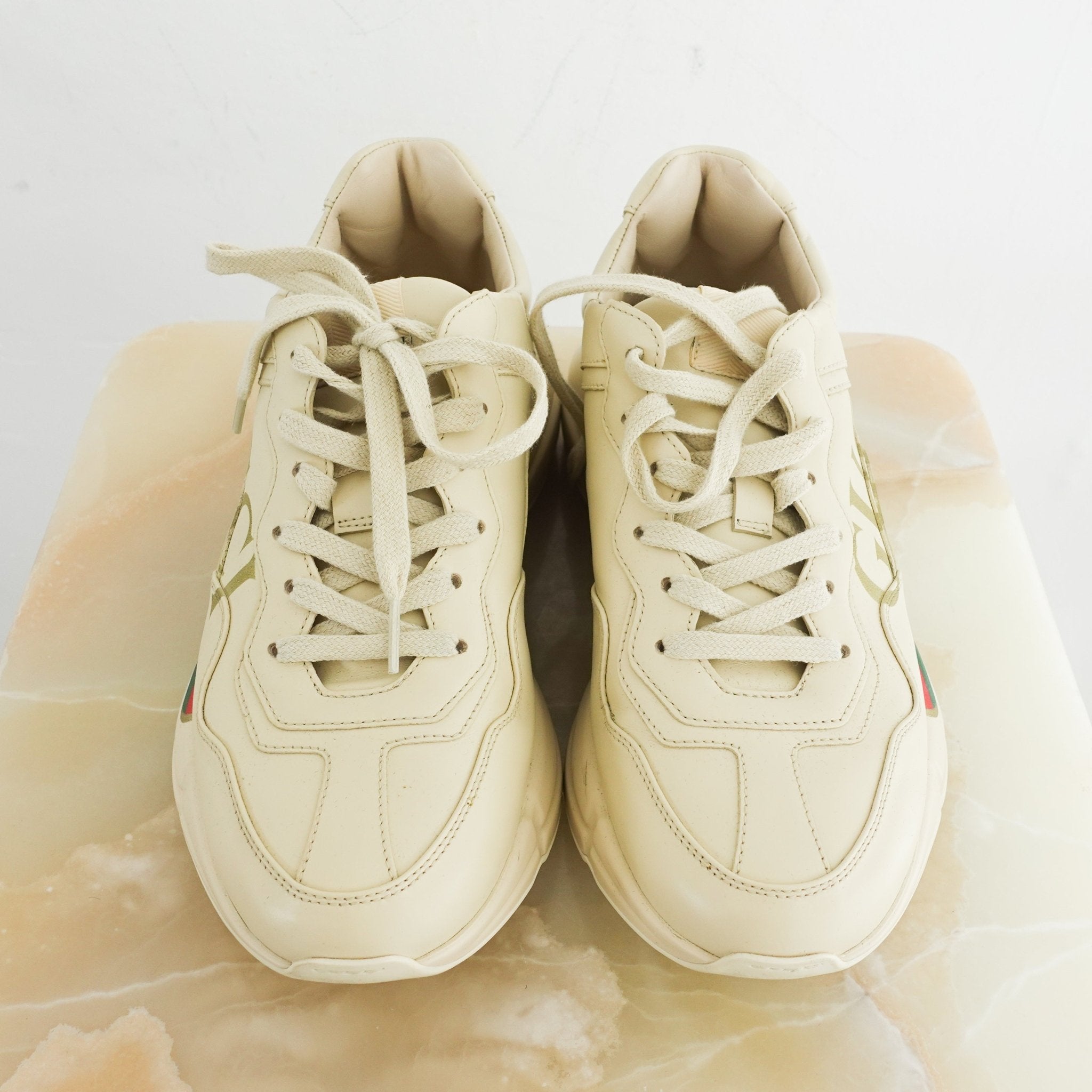 Gucci White Leather Rython Sneakers RRP £850 | Authentic Preloved - Reloved Again