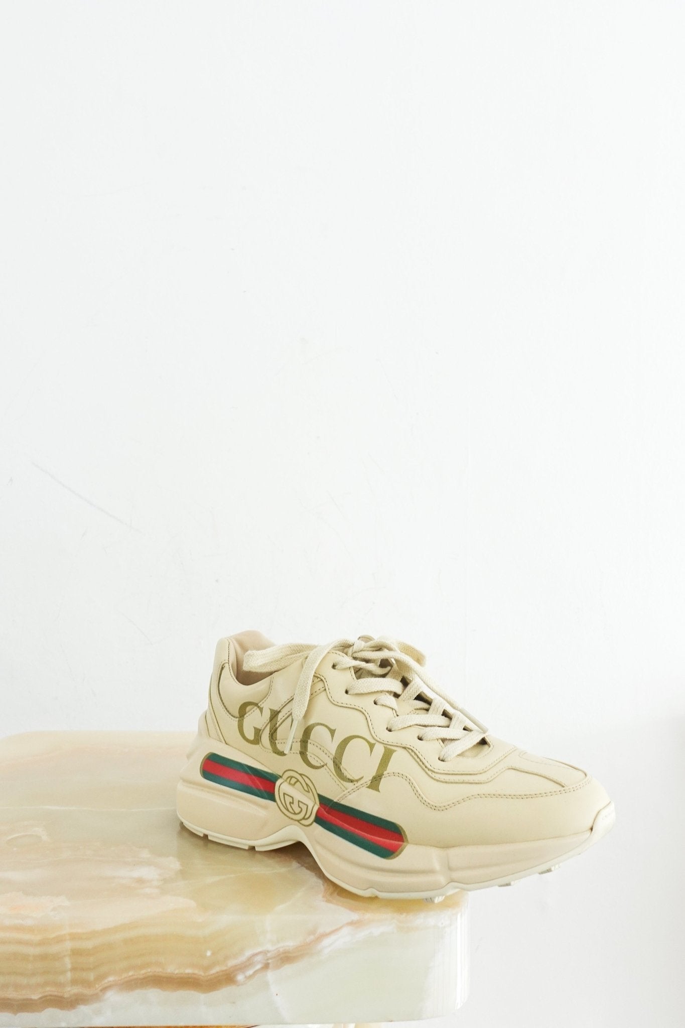 Gucci White Leather Rython Sneakers RRP £850 | Authentic Preloved - Reloved Again