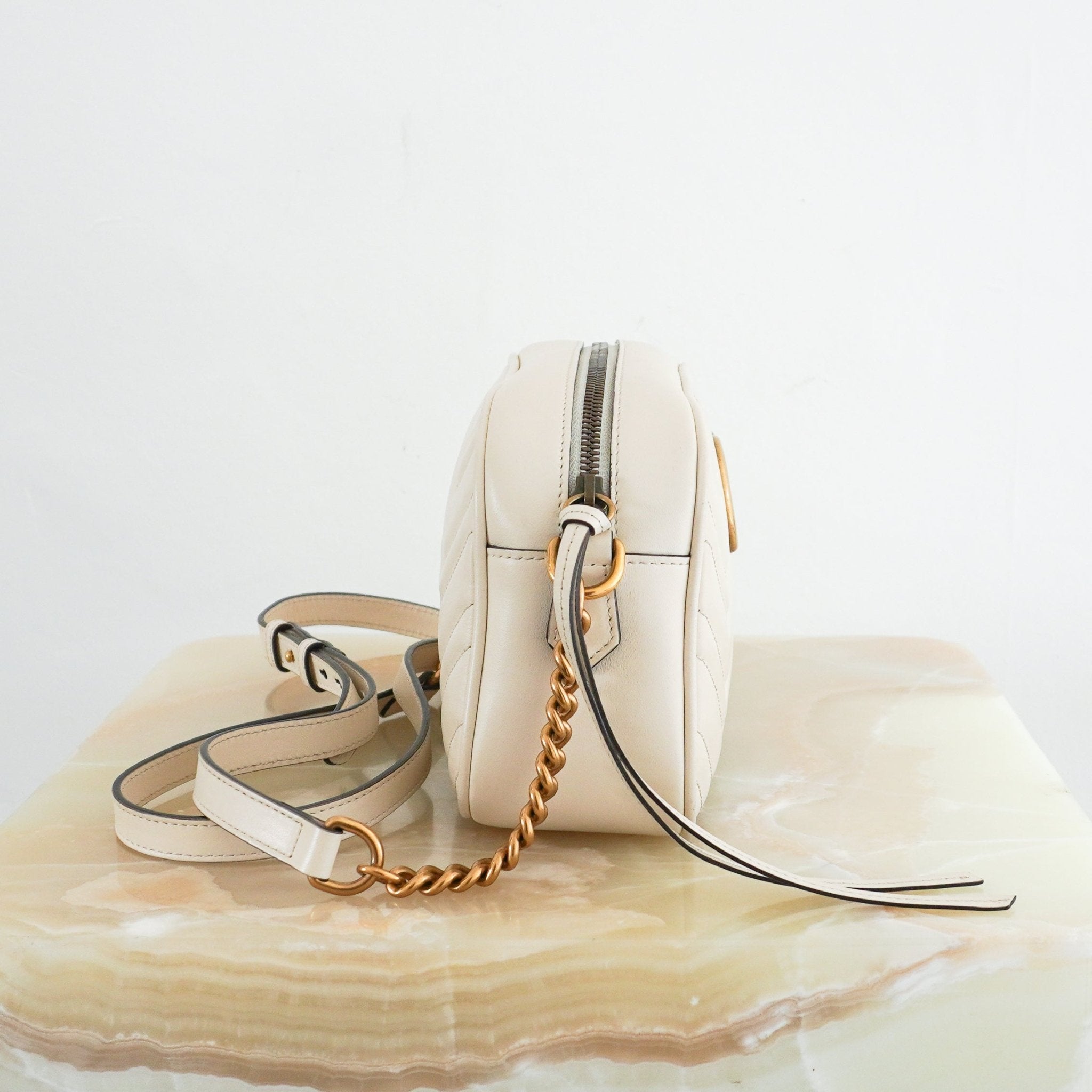 Gucci White Leather Small Camera Bag RRP £1460 | Authentic Preloved - Reloved Again