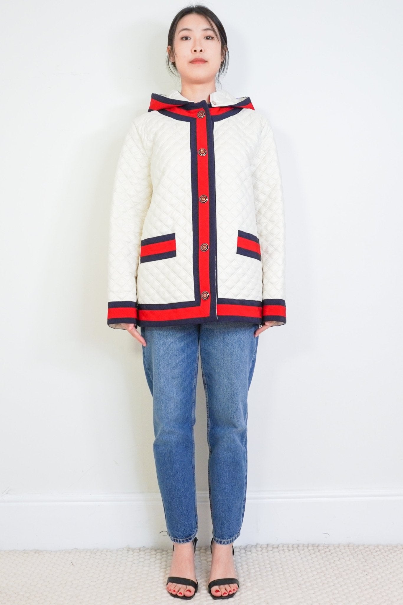 Gucci White Quilted Hooded Jacket RRP £1800 | Authentic Preloved - Reloved Again