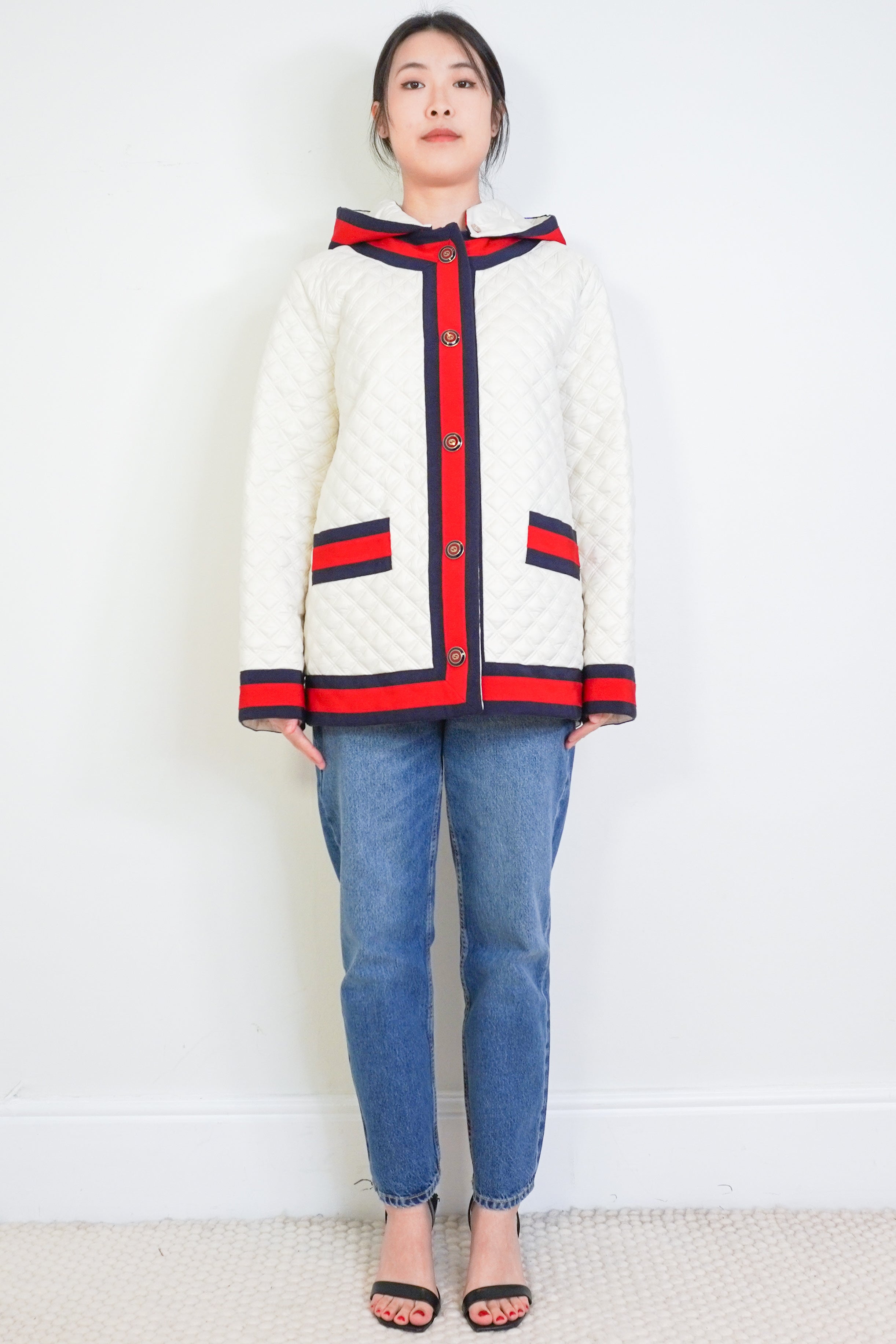 Gucci-White-Quilted-Hooded-Jacket-front-picture-Chelsea-London