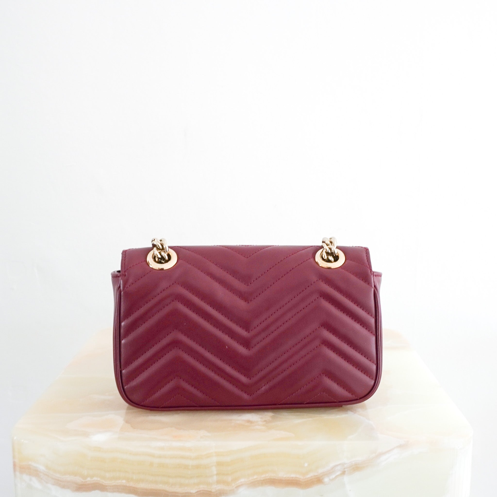 Gucci GG Marmont Small Bag in Rosso Ancora RRP £1890 | Authentic Preloved - Reloved Again