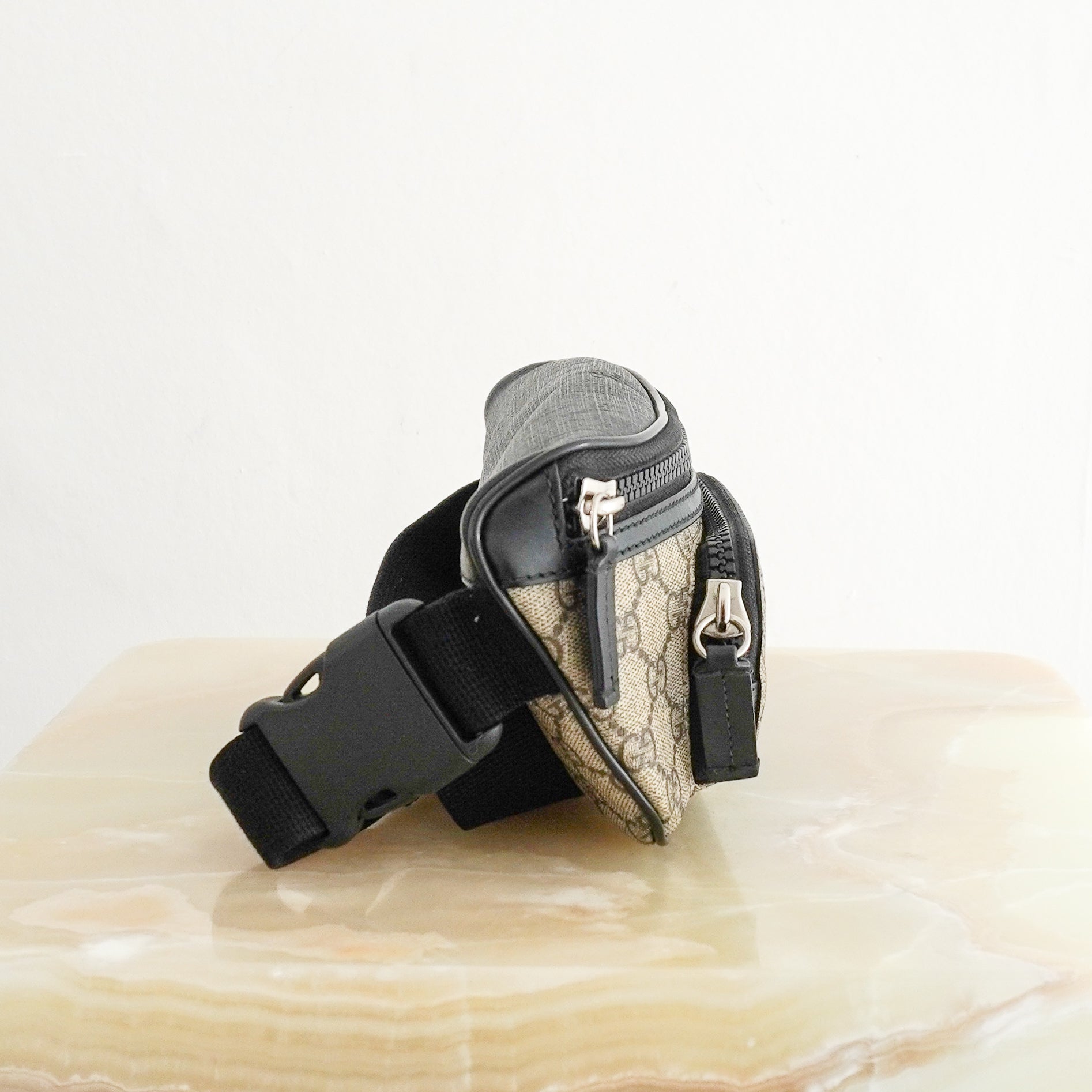 Gucci GG Supreme Canvas Belt Bag side photo chelsea london