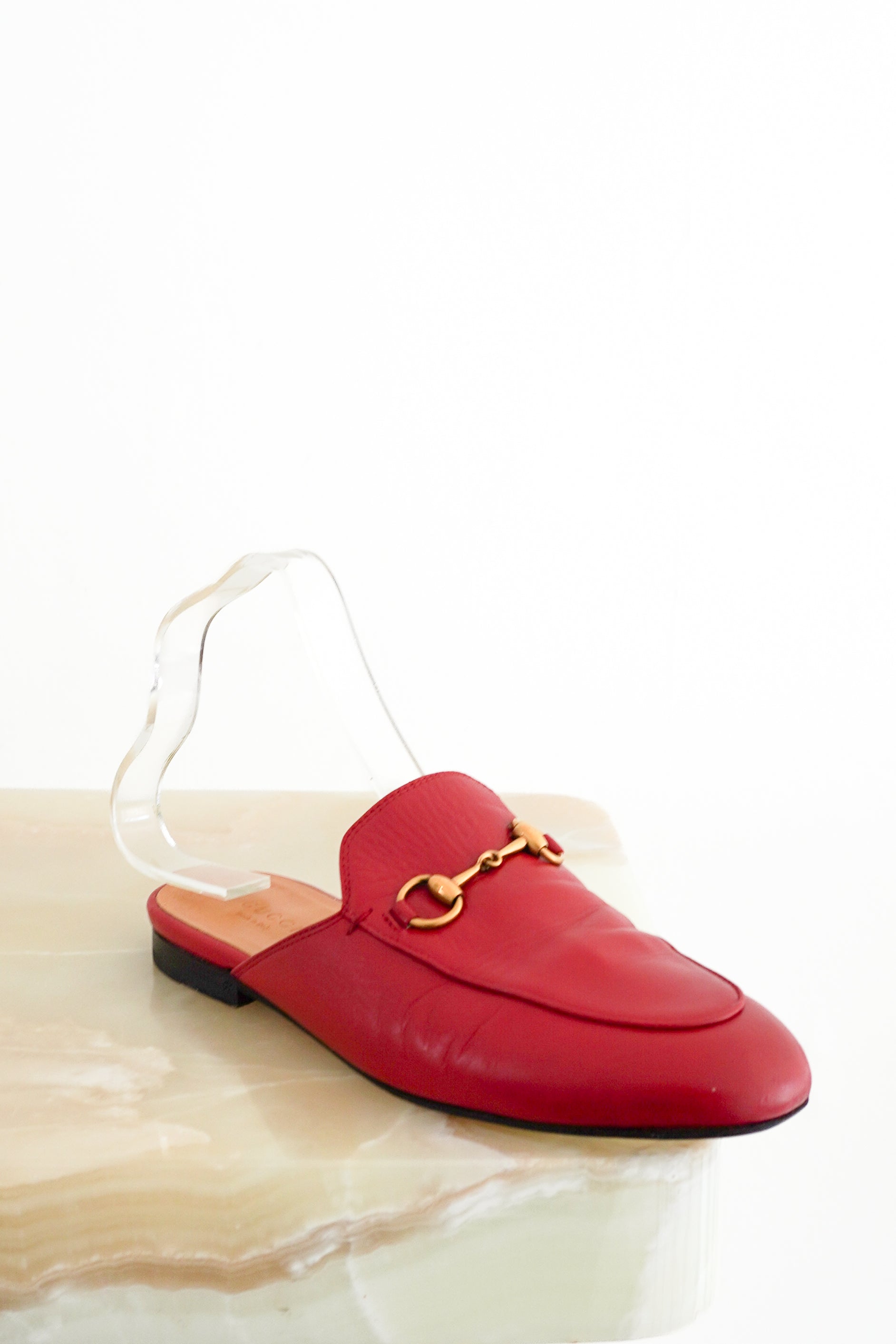 Gucci Princetown Red Leather Horsebit front picture