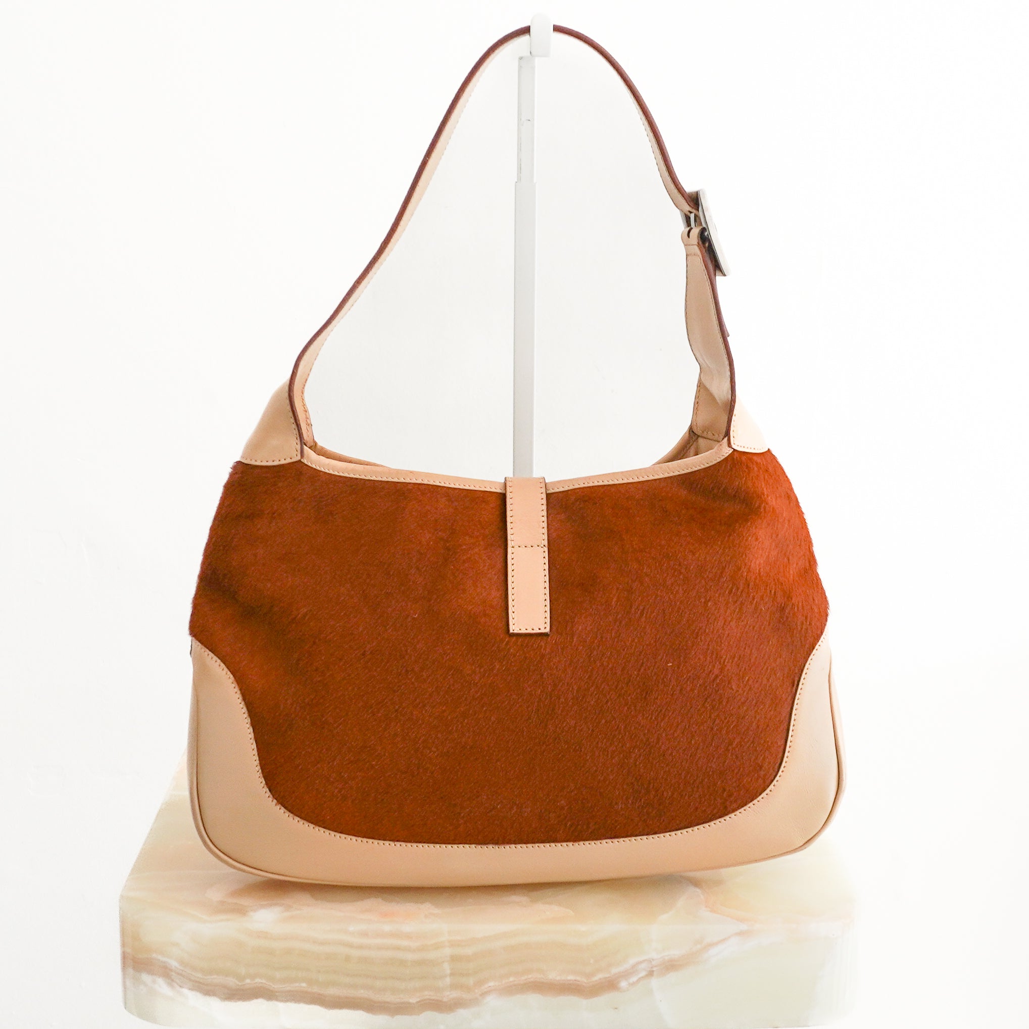 Gucci Vintage Jackie O Pony Hair Shoulder Bag back photo chelsea london