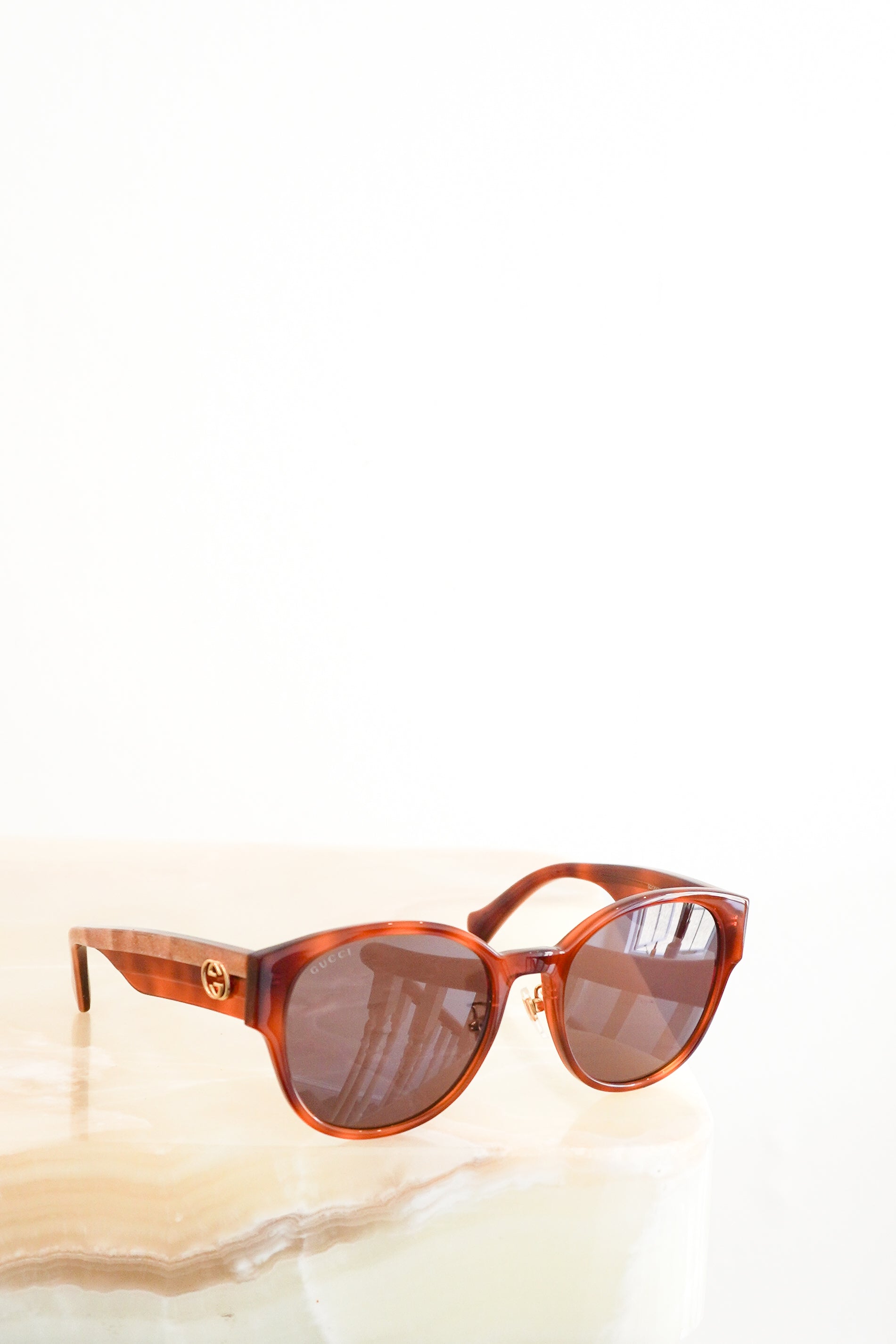 Gucci Web GG1304SK 004 Brown Havana Sunglasses front photo chelsea london