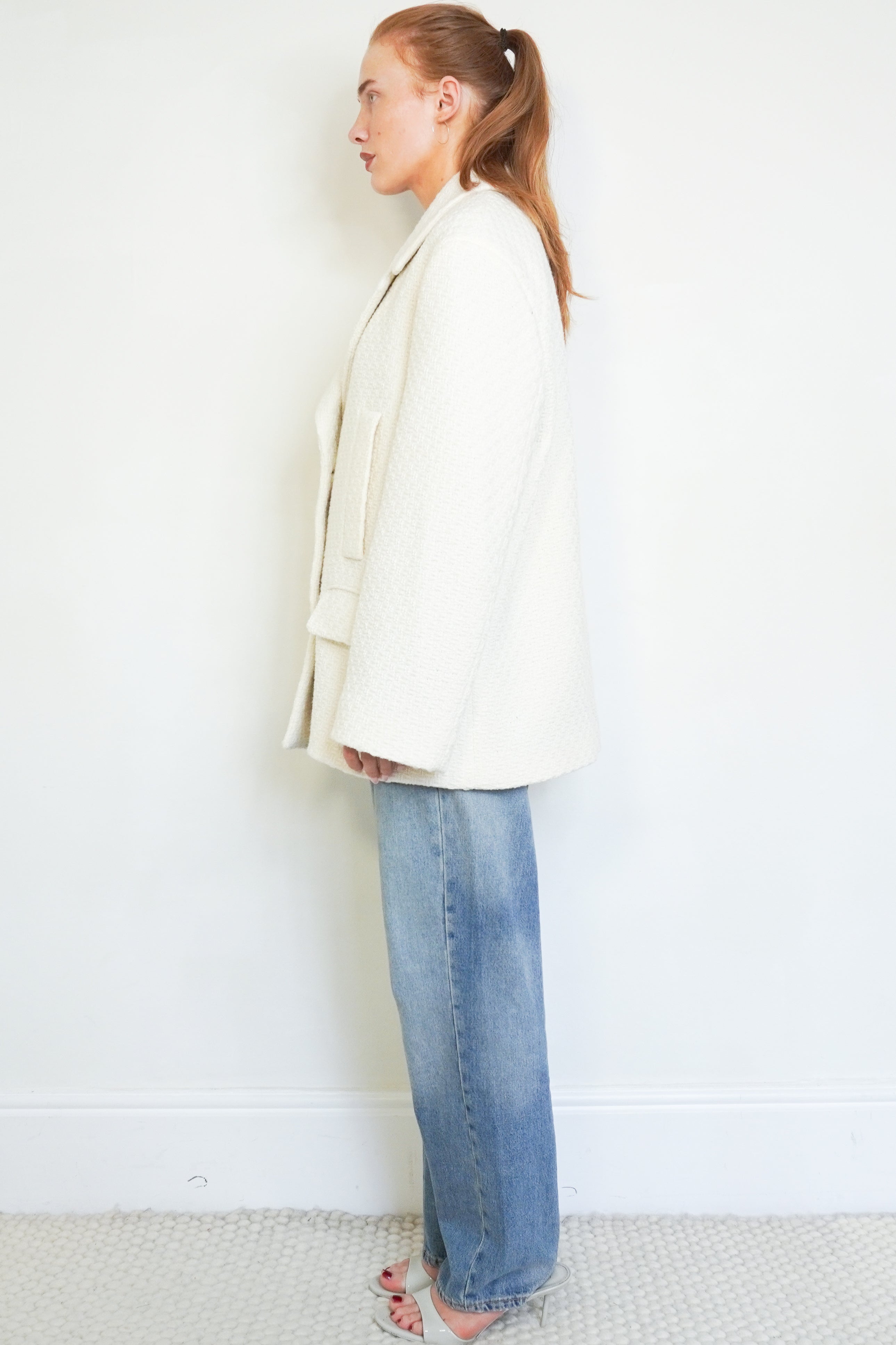 Gucci White Bouclé Wool Jacket side photo chelsea london
