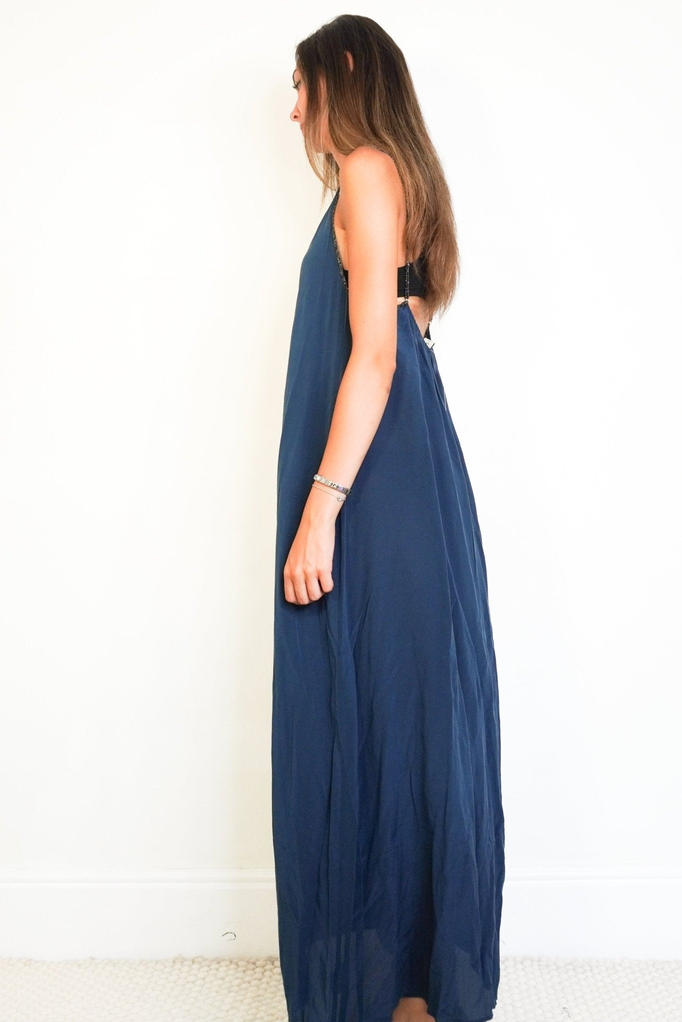 Hansine Nyxx Dress in Teal Silk (RRP £365) | Authentic Preloved - Reloved Again