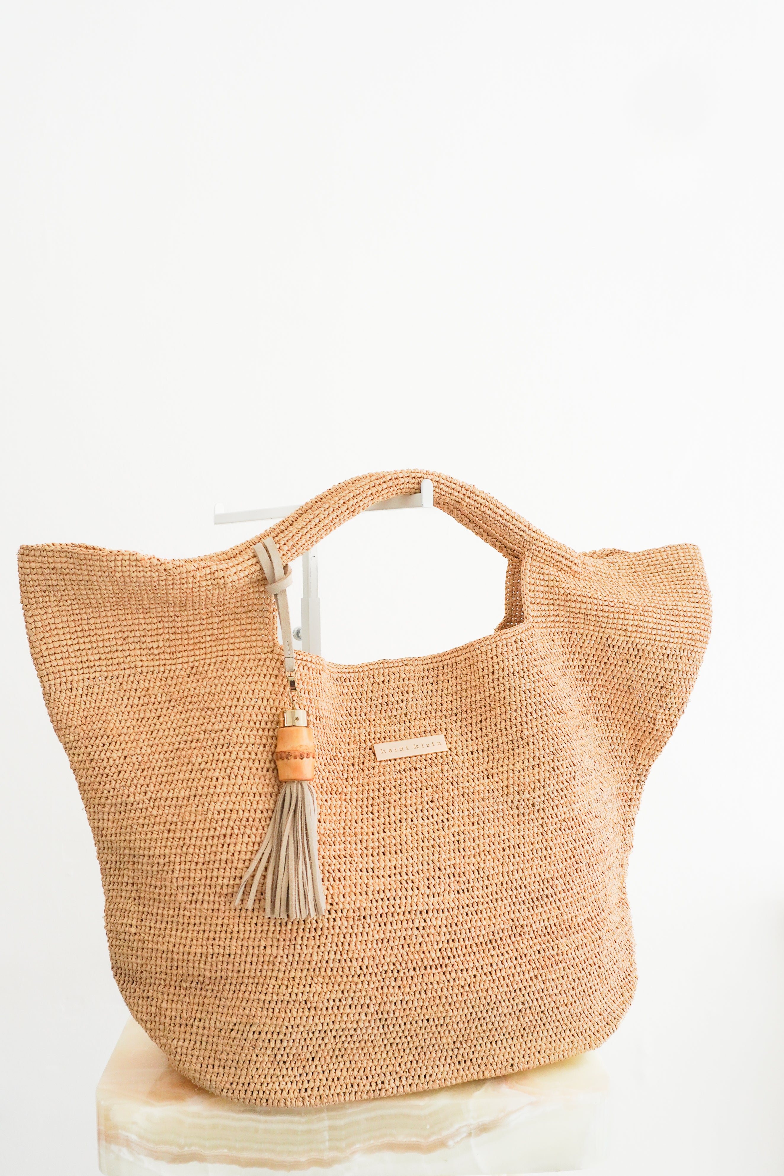 Heidi Klein Grace Bay Raffia Bucket Bag front photo chelsea london