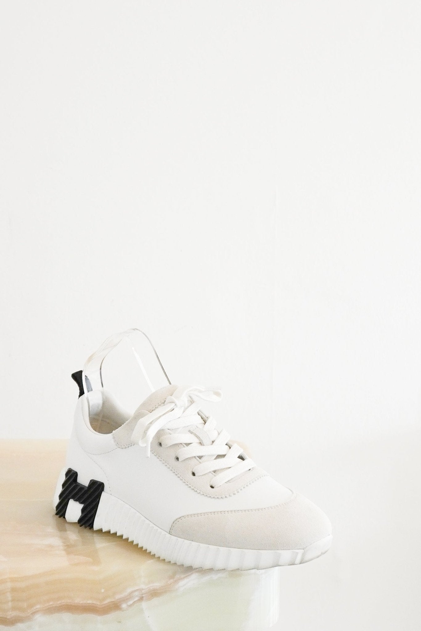 Hermès Blanc Leather Bouncing Sneaker (RRP £890) | Authentic Preloved - Reloved Again