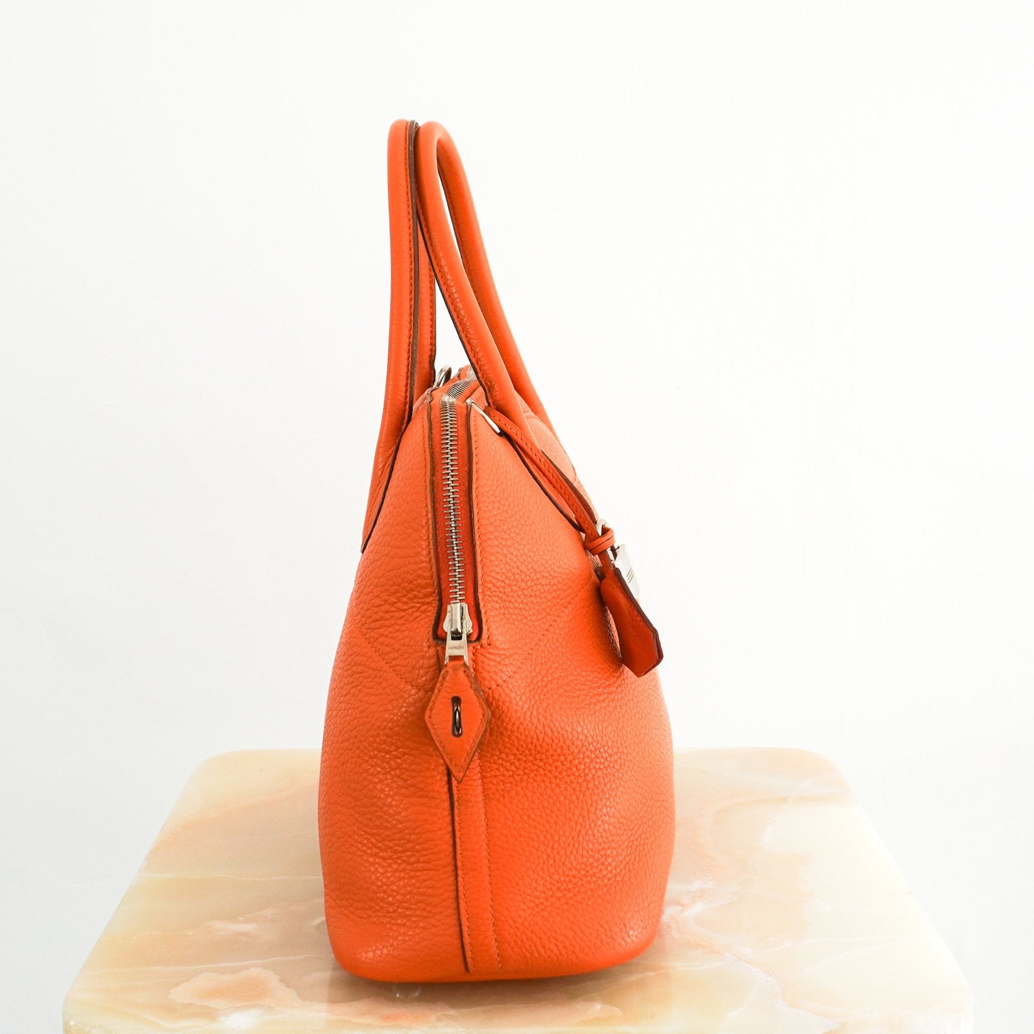 Hermès Orange Bolide 31 Bag in Togo leather and Palladium Hardware | Authentic Preloved - Reloved Again