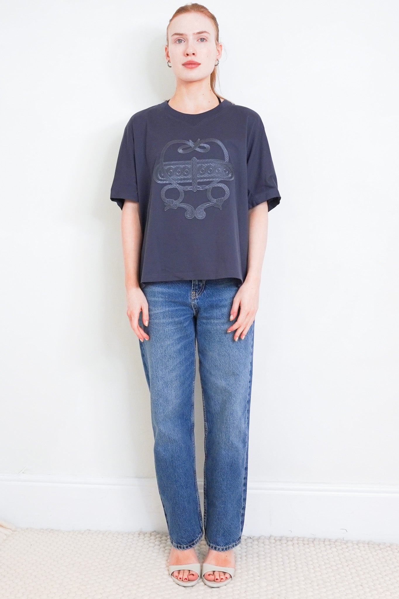 Hermès Paris Navy Figure Artistique T-Shirt RRP £500 | Authentic Preloved - Reloved Again