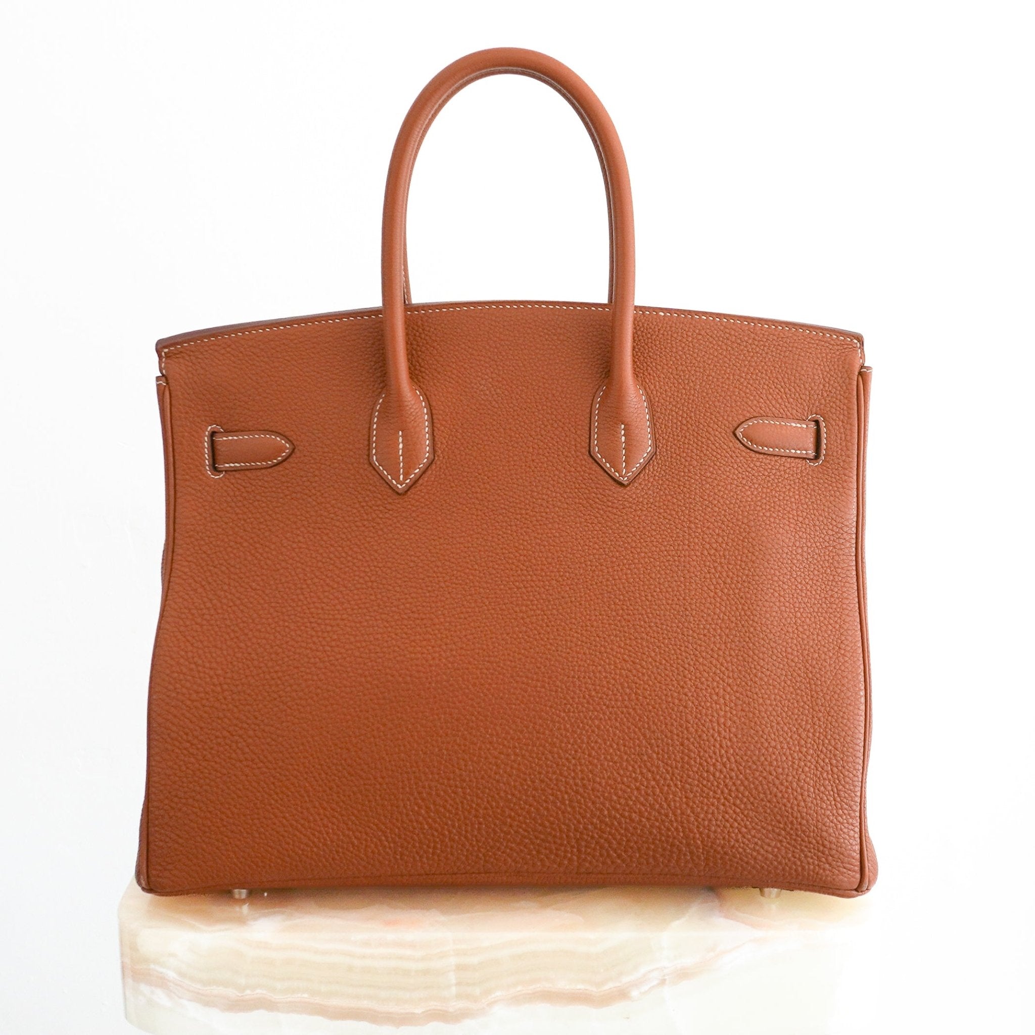 Hermès Birkin 35 Retourne in Gold Togo Leather with Palladium Hardware | Authentic Preloved - Reloved Again