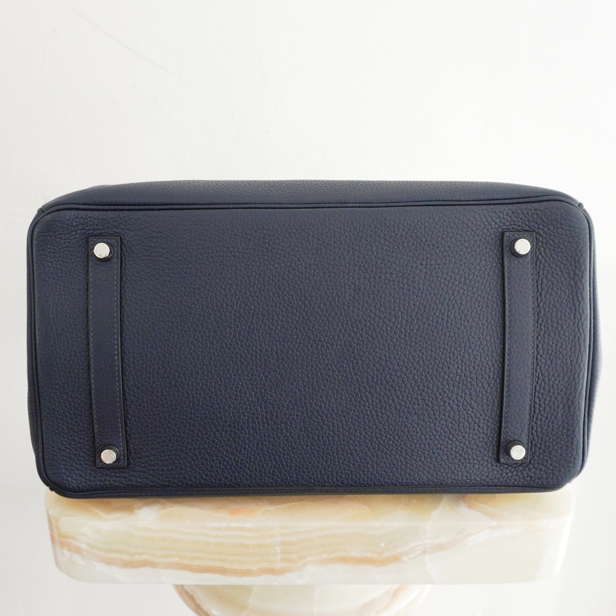 Hermès Bleu Birkin 35 Togo Leather Rose Pourpre Interior Palladium Hardware | Authentic Preloved - Reloved Again