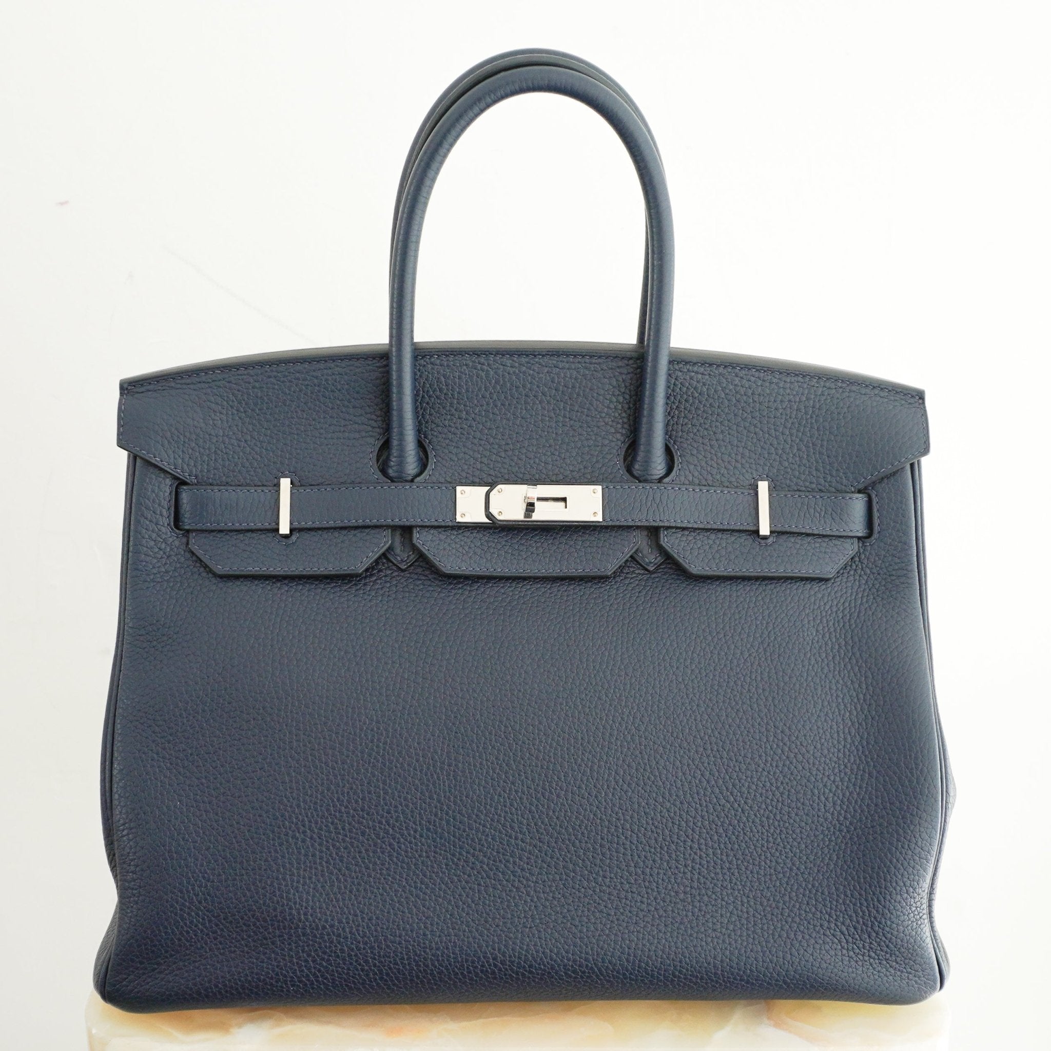 Hermès Bleu Birkin 35 Togo Leather Rose Pourpre Interior Palladium Hardware | Authentic Preloved - Reloved Again