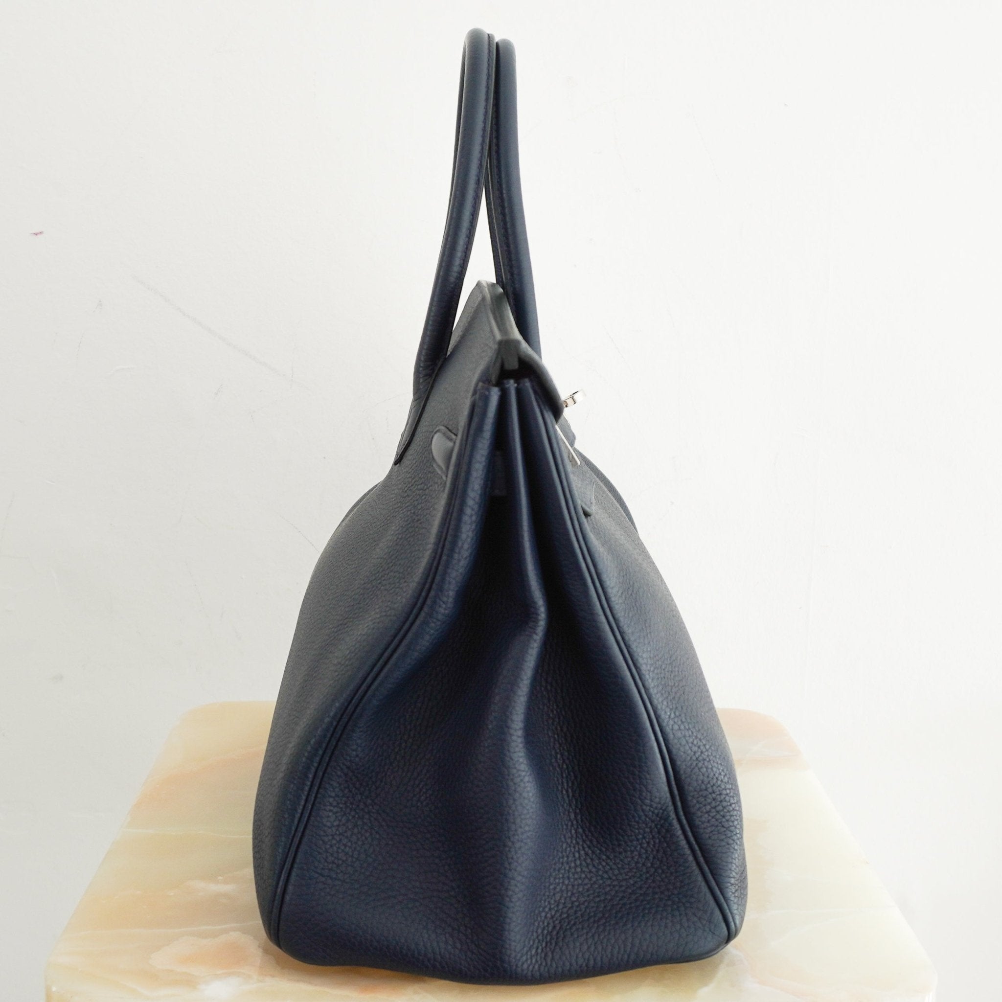 Hermès Bleu Birkin 35 Togo Leather Rose Pourpre Interior Palladium Hardware | Authentic Preloved - Reloved Again