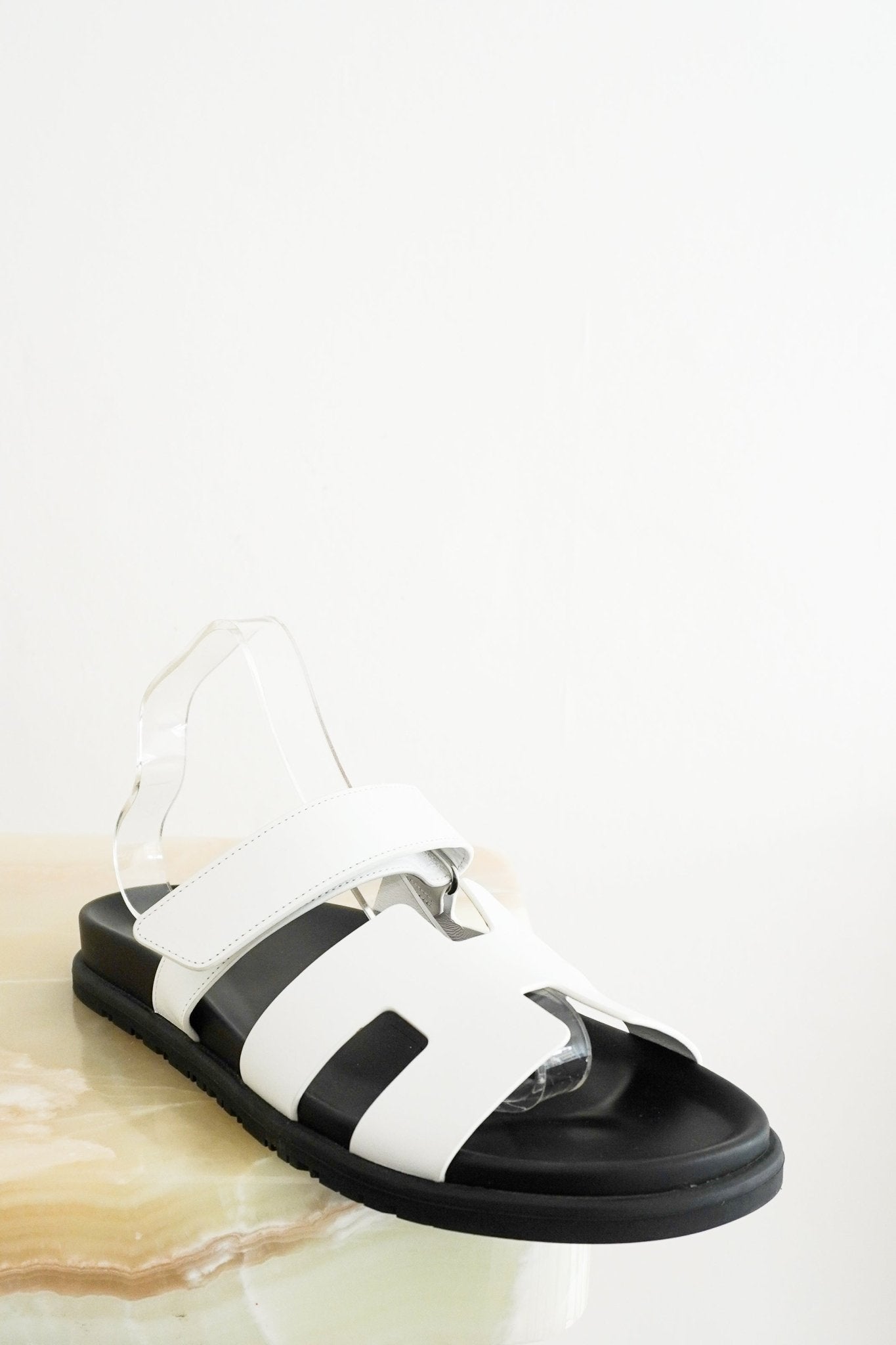 Hermès Chypre Sandals in Blanc Calfskin Leather (RRP £790) | Authentic Preloved - Reloved Again