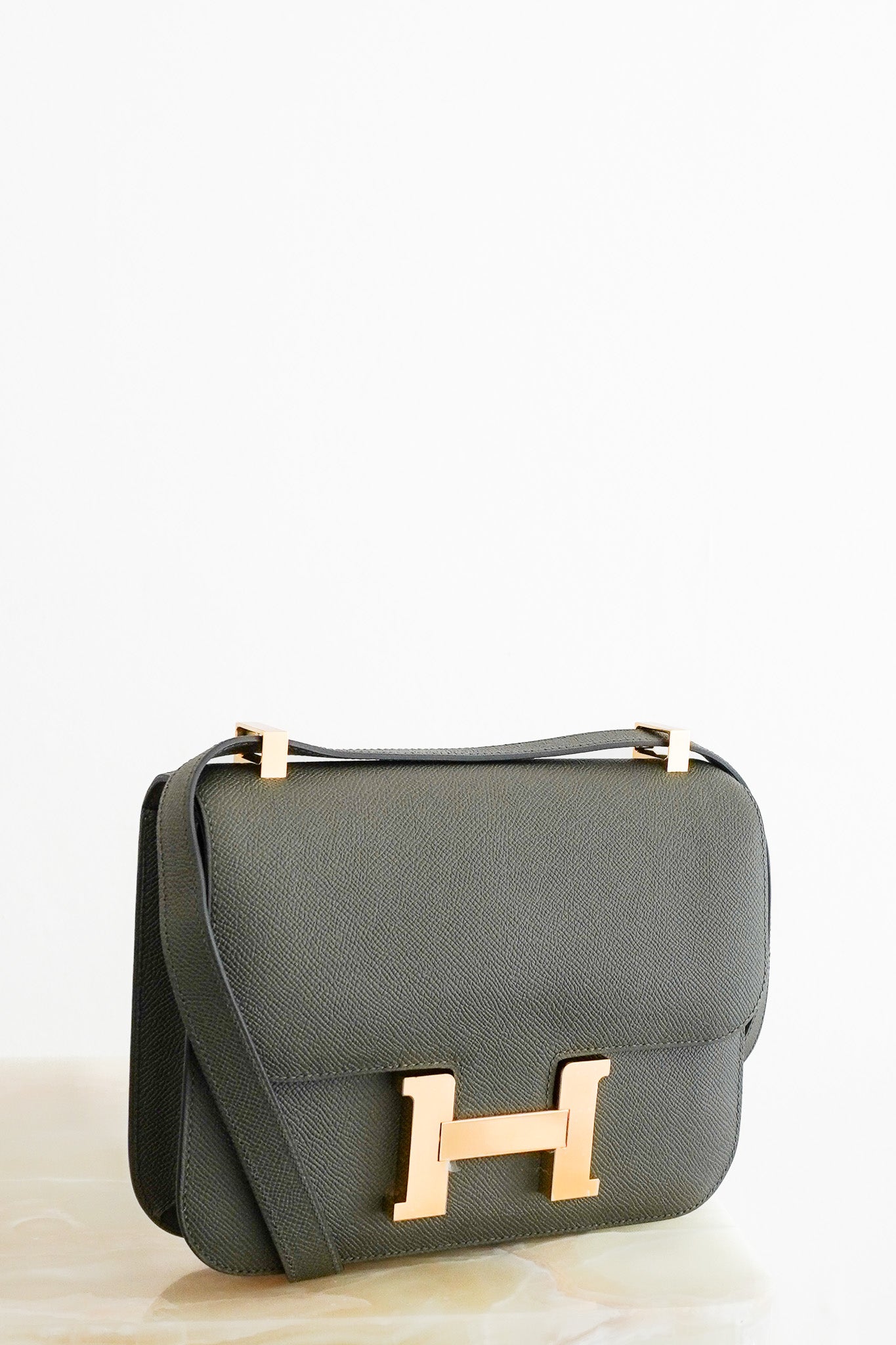 NEW Hermès Constance 24 Epsom Leather Bag in Vert de Gris with Gold Hardware | Authentic Preloved - Reloved Again
