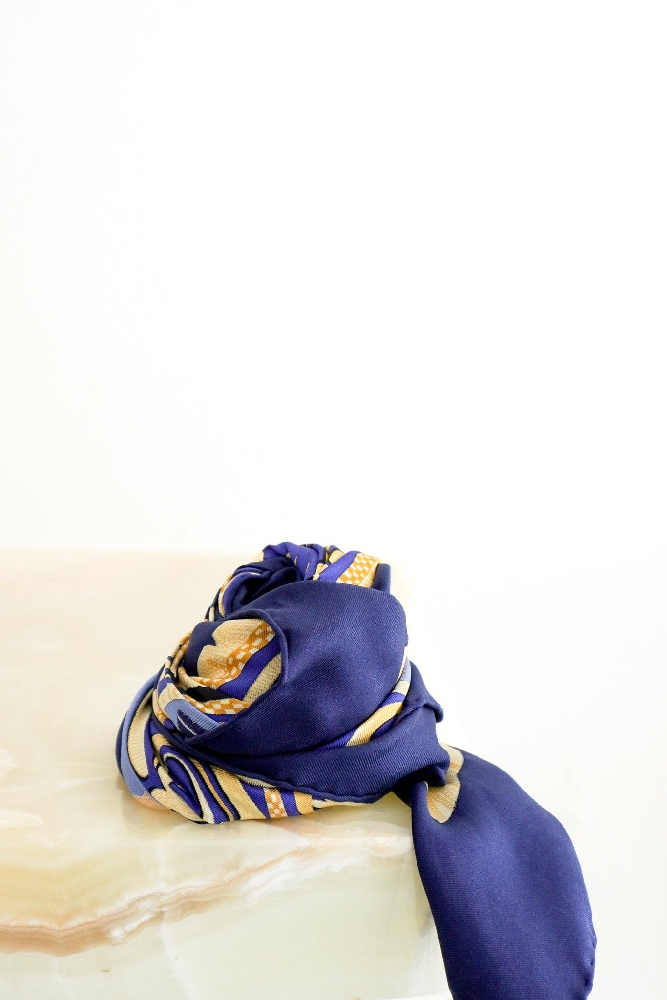 Hermès Blue Carré 90 Twill Scarf (RRP £520) | Authentic Preloved FINAL SALE - Reloved Again