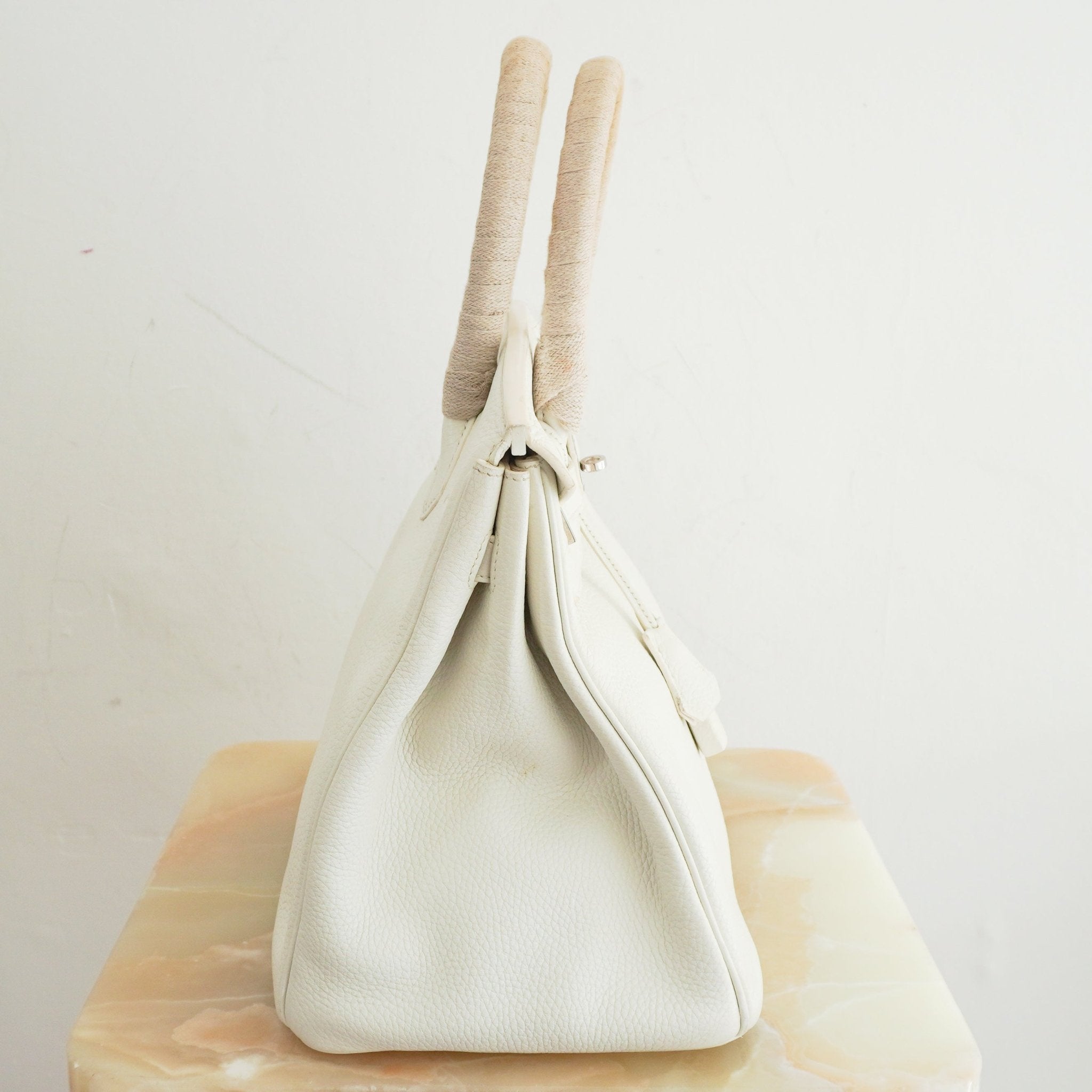 Hermès White Birkin 35 Togo Leather Palladium Hardware | Authentic Preloved - Reloved Again