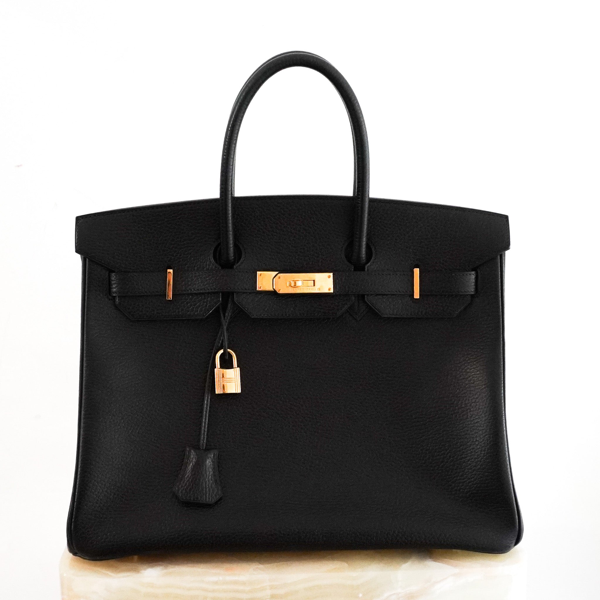 Hérmes Birkin 35 En Cuir Ardennes Noir Retourne with Gold Hardware | Authentic Preloved - Reloved Again