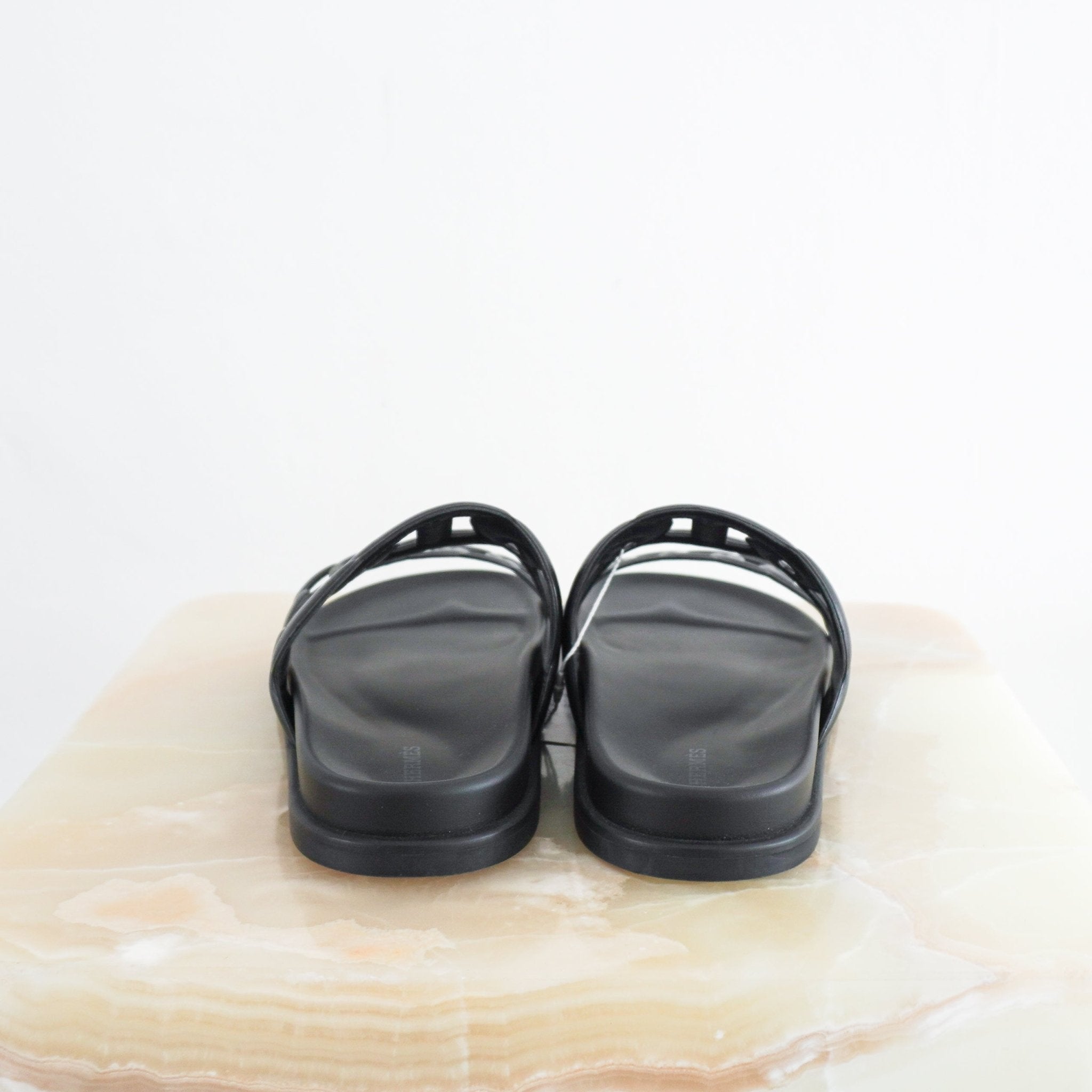 CURRENT SEASON Hermès Extra Sandals in Black RRP £790 | Authentic Preloved - Reloved Again
