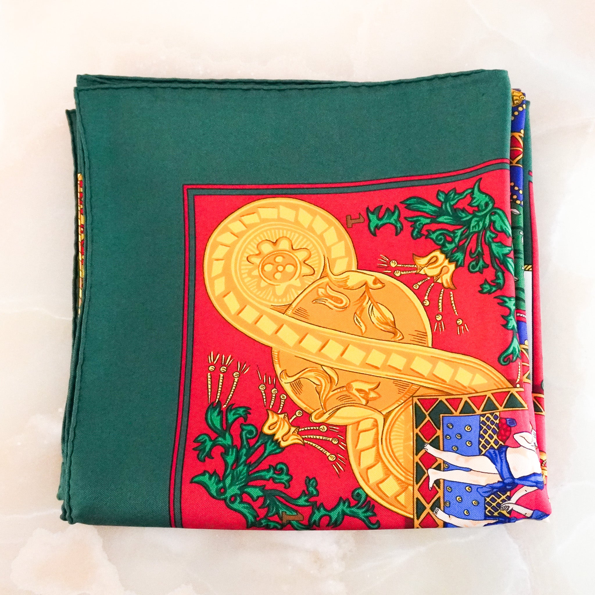 Hermés 'Le Tarot' Silk Printed Scarf RRP £1,130 | Authentic Preloved - Reloved Again