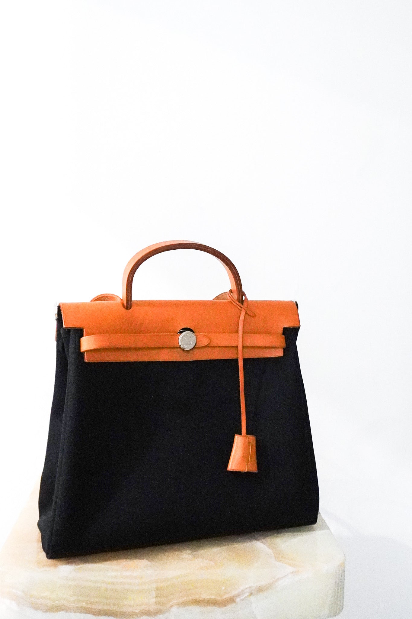 Hermès Noir 30 Canvas 2 Way Herbag RRP £2300 | Authentic Preloved - Reloved Again