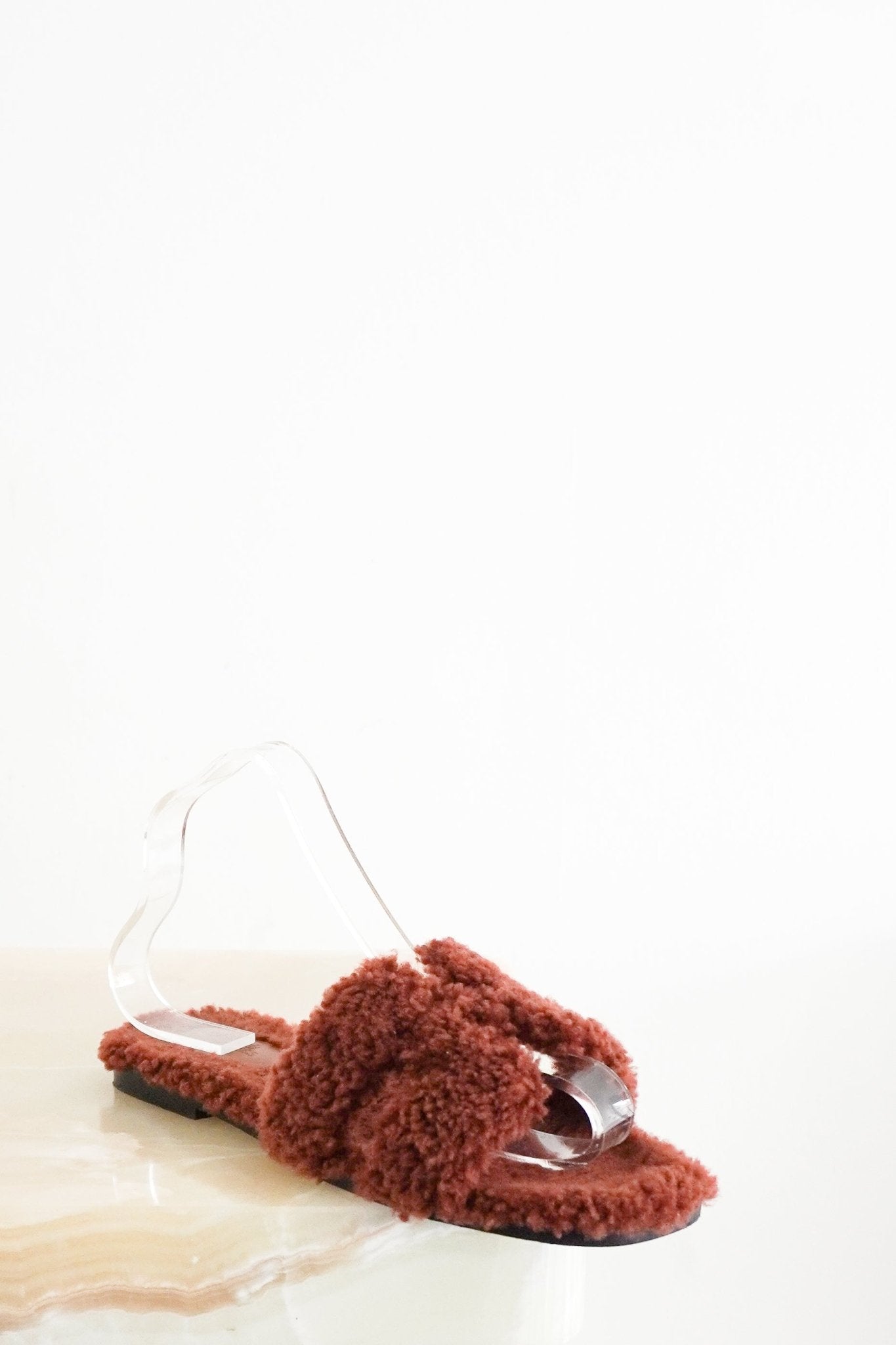 Hermes Oran Brown Shearling Sandals (RRP £1000) | Authentic Preloved - Reloved Again