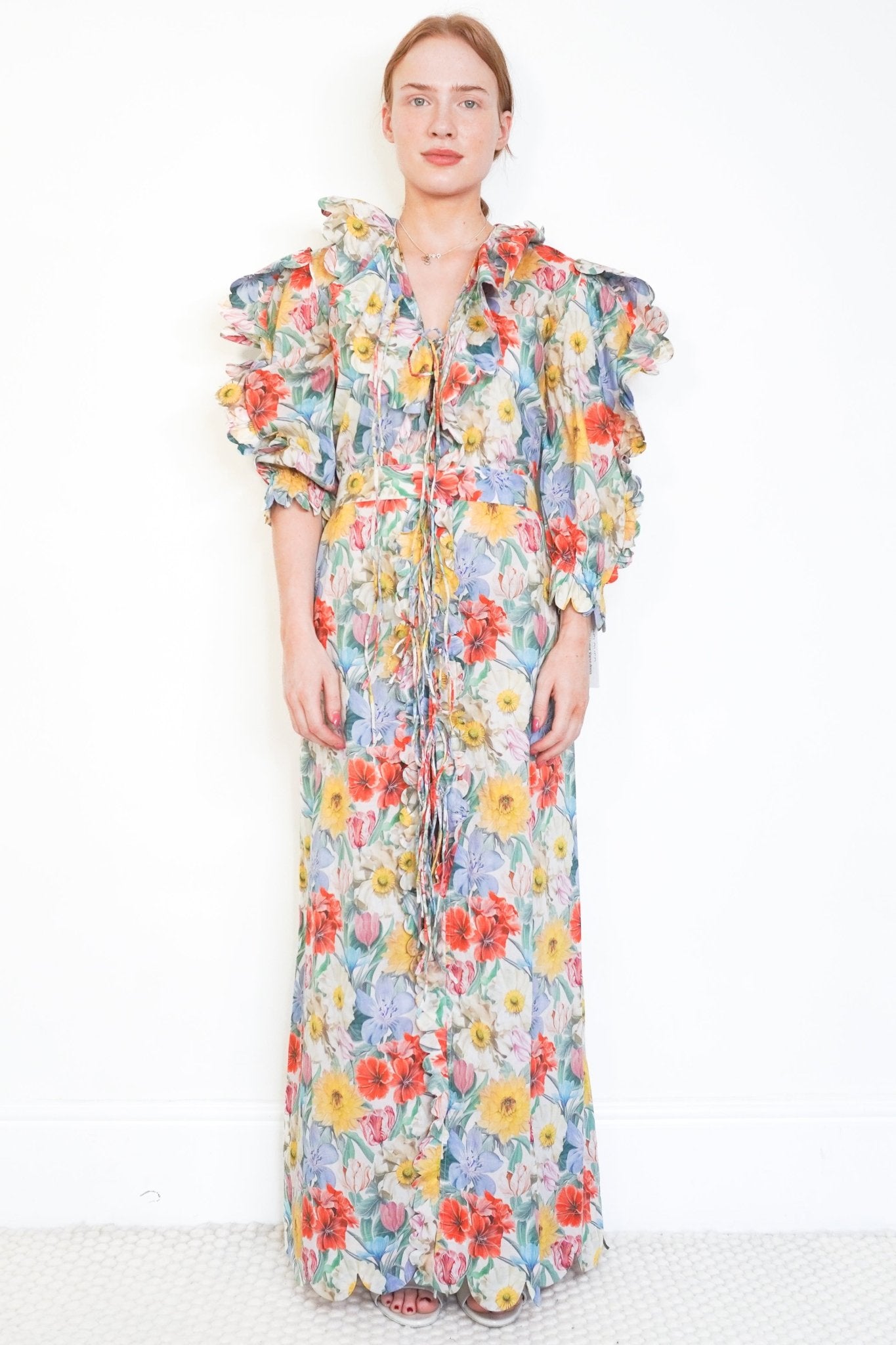 Horror Vacui Floral Cotton Tie-Up Dress (RRP £800) | Authentic & Preloved - Reloved Again