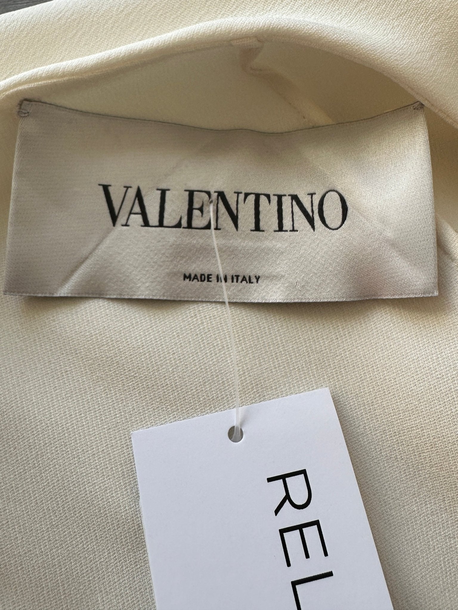 Valentino Cream Silk Cape Dress RRP £2200 | Authentic Preloved - Reloved Again