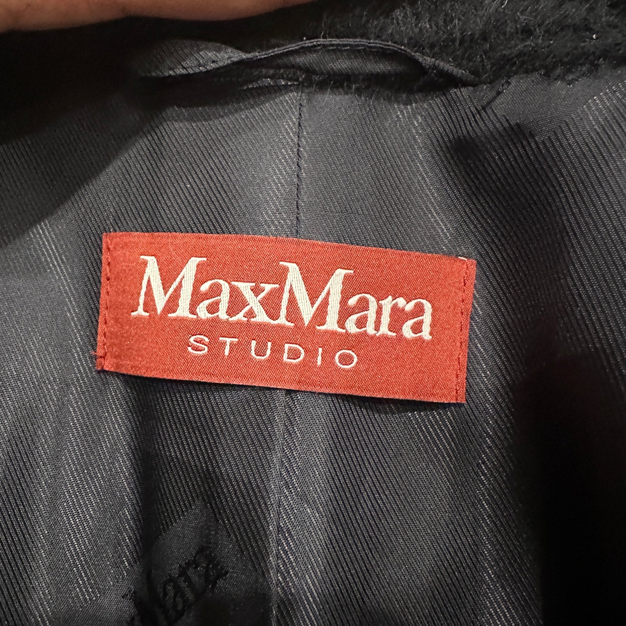 Max Mara Studio Black Alpaca Coat RRP £1K | Authentic Preloved