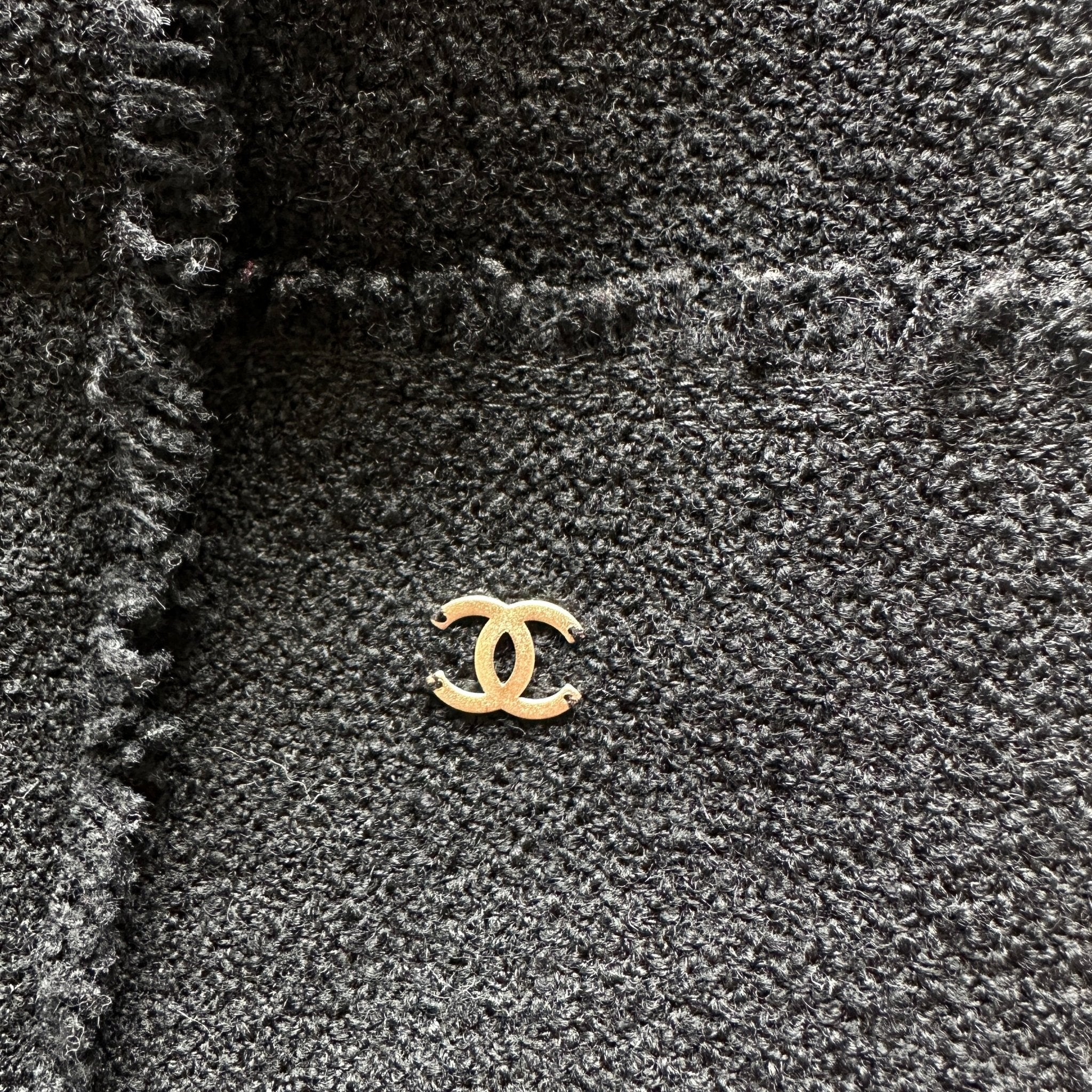 Chanel Black Tweed Jacket with Scarf RRP £7740 | Authentic Preloved - Reloved Again