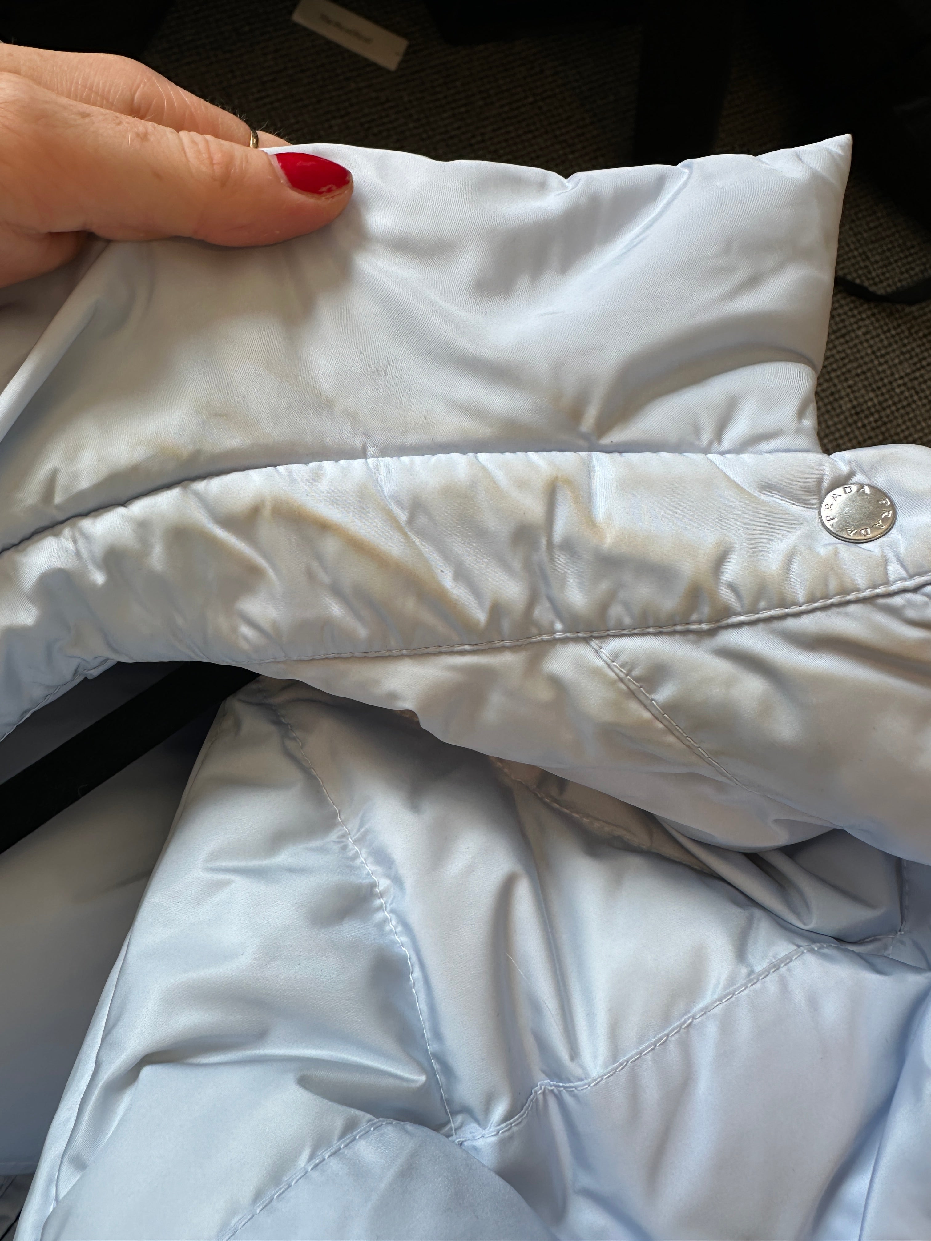Prada Sky Blue Puffer Jacket RRP £2.5k | Authentic Preloved