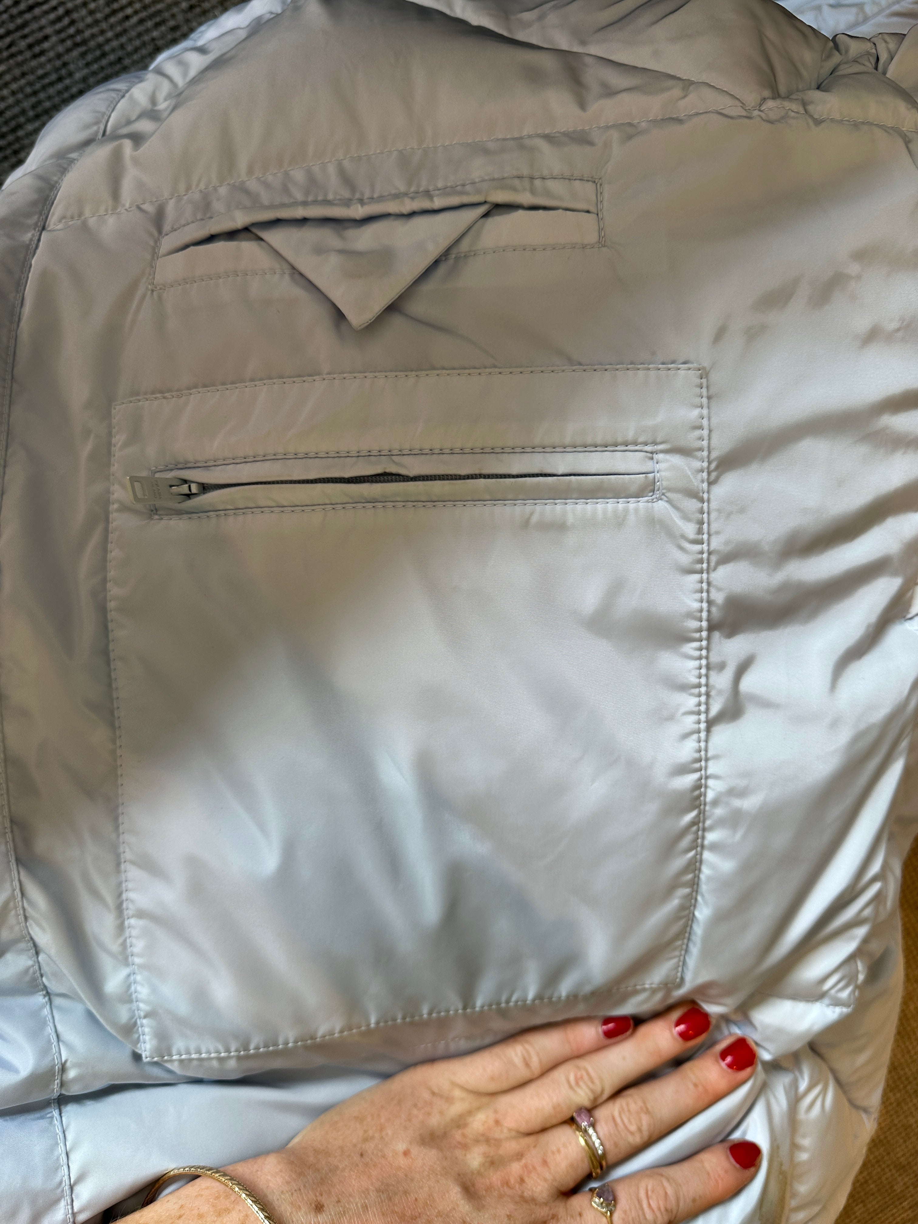 Prada Sky Blue Puffer Jacket RRP £2.5k | Authentic Preloved