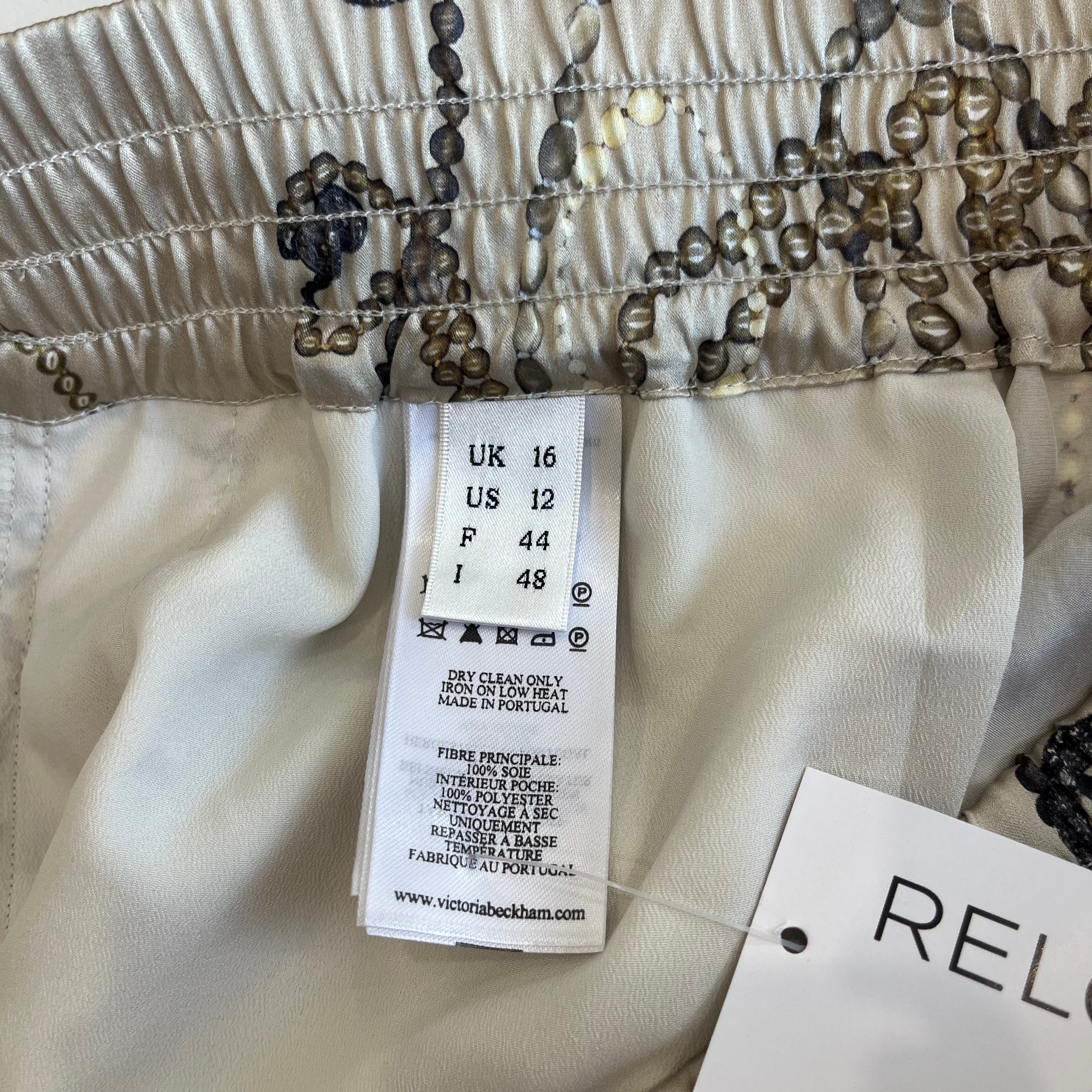 Victoria Beckham Silk Patterned Trousers (RRP £1000) | Authentic Preloved