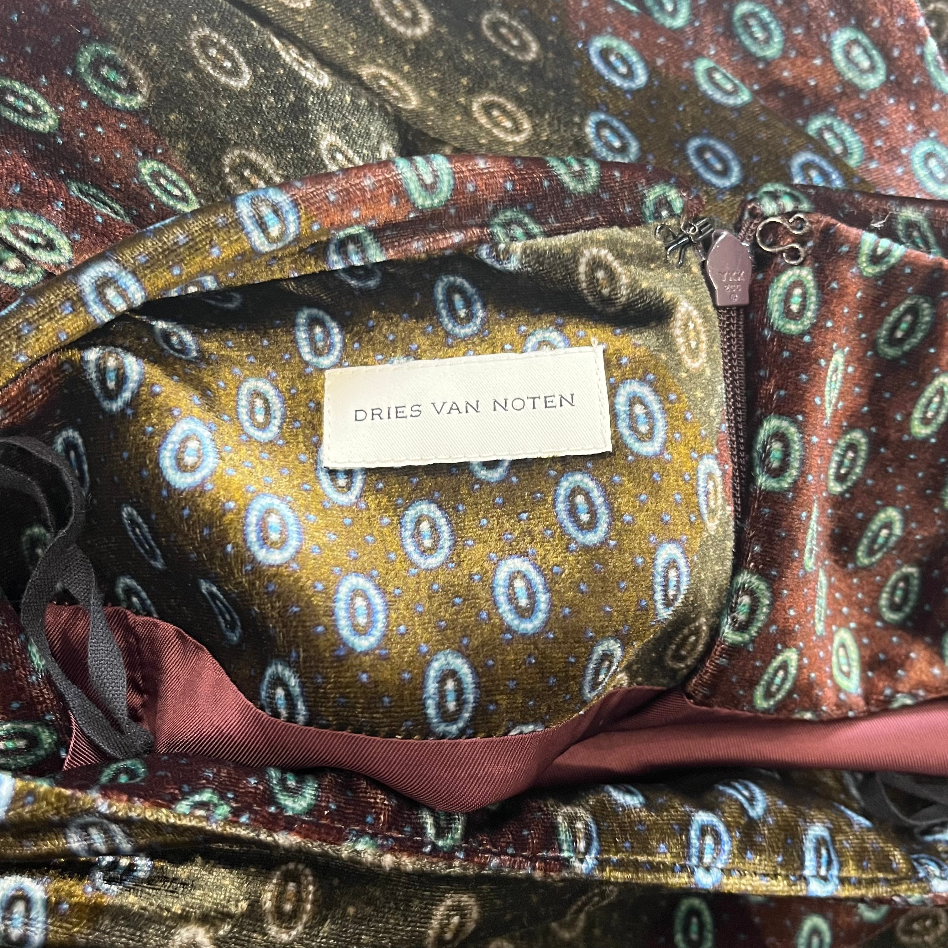 Dries Van Noten Printed Velvet Salix Skirt (RRP £1200) | Authentic Preloved