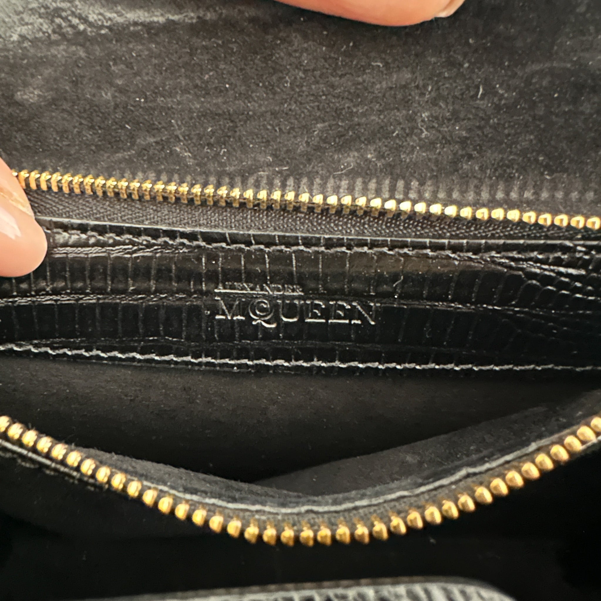 Alexander Mcqueen Croc Embossed Box Bag | Authentic Preloved