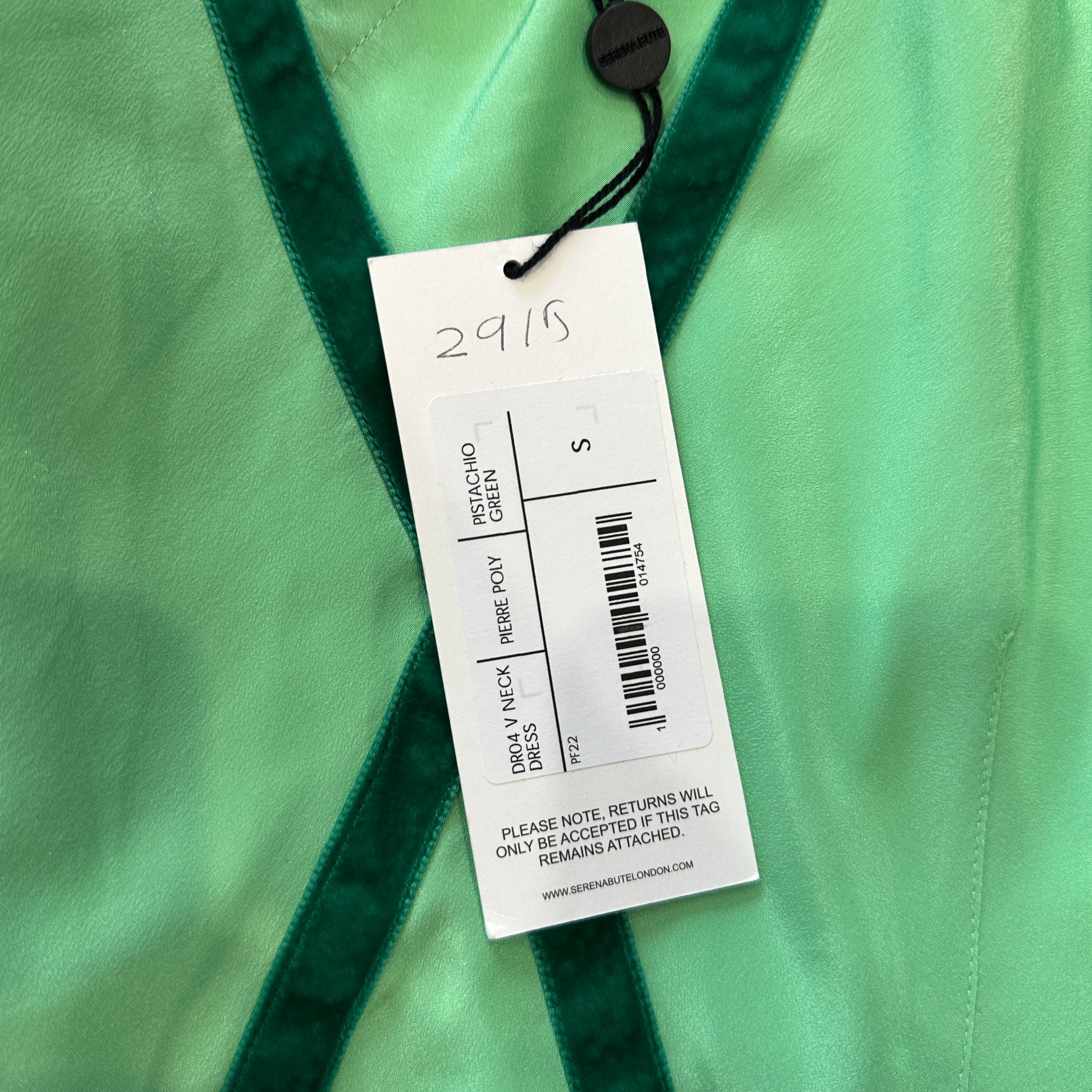 Serena Bute V Neck Green Dress RRP £375 | Authentic Preloved