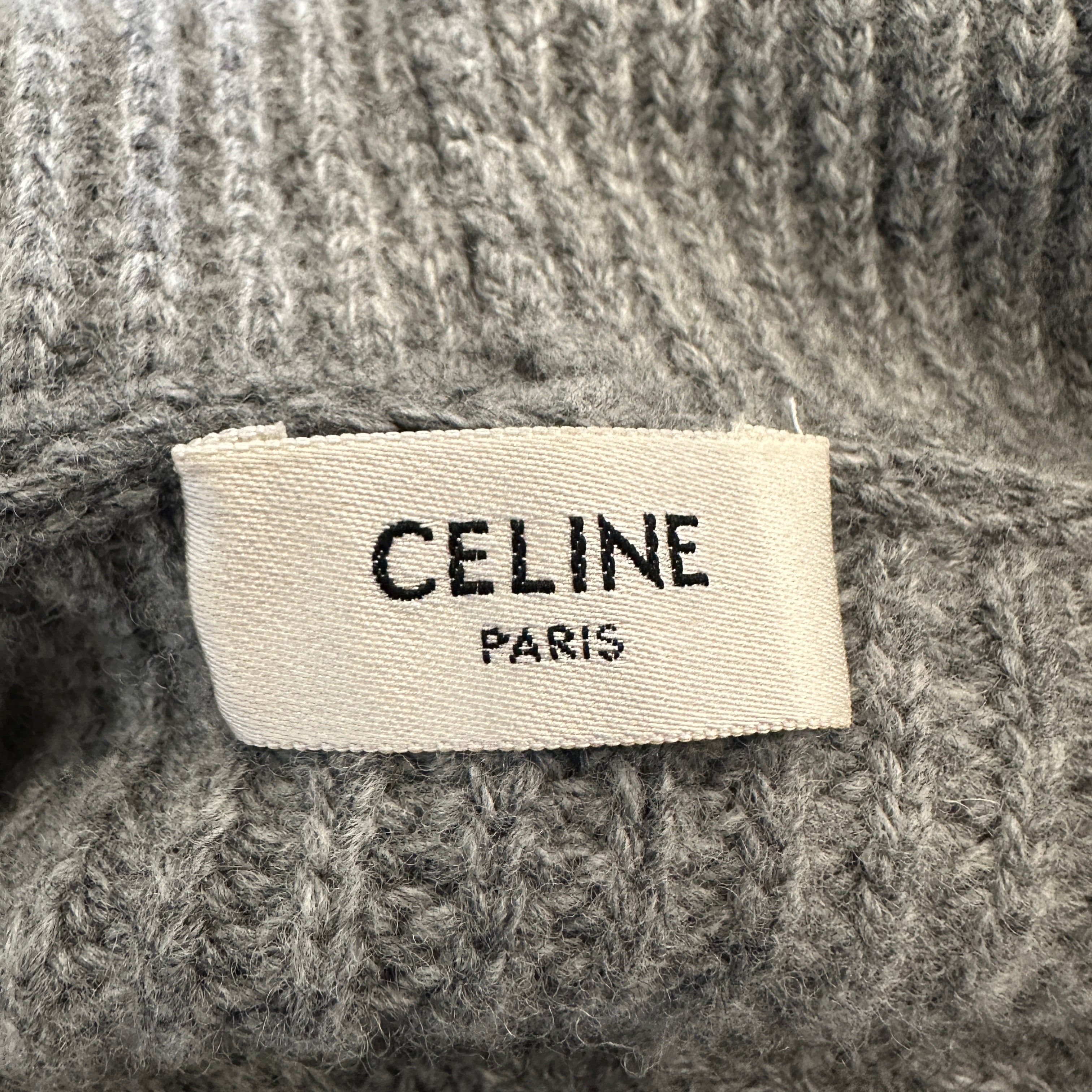 Celine Grey Hooded Sweater in Ribbed Wool RRP £1300 | Authentic Preloved