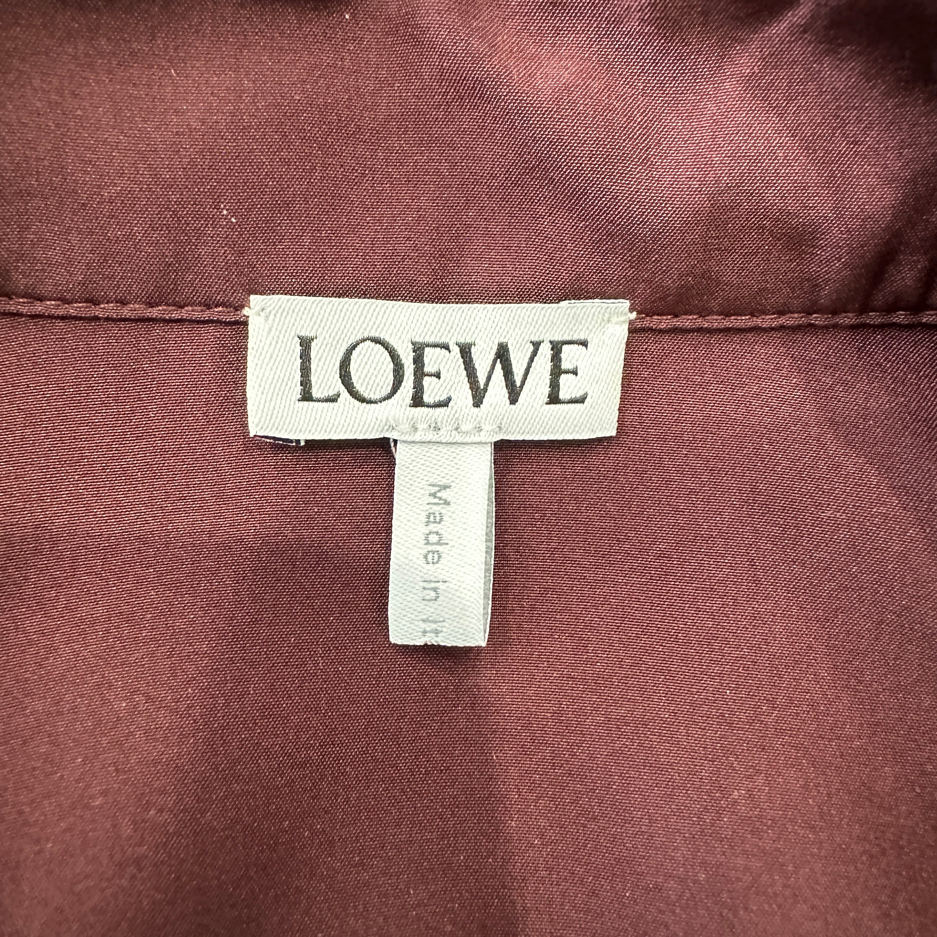 CURRENT SEASON Loewe Burgundy Belted Blouse in Silk RRP £1750 | Authentic Preloved