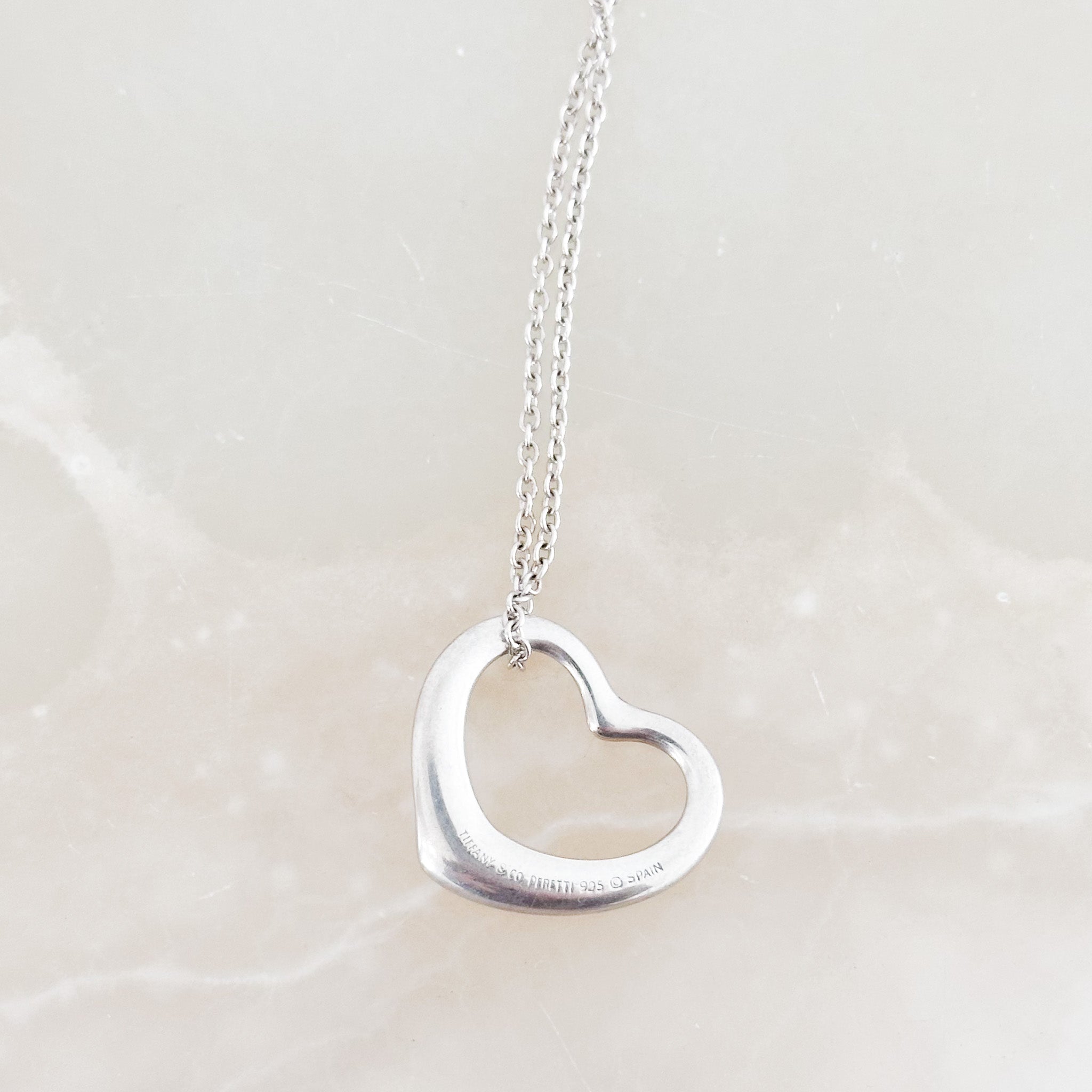 Tiffany & Co Elsa Peretti Open Heart Necklace Medium RRP £430 | Authentic Preloved