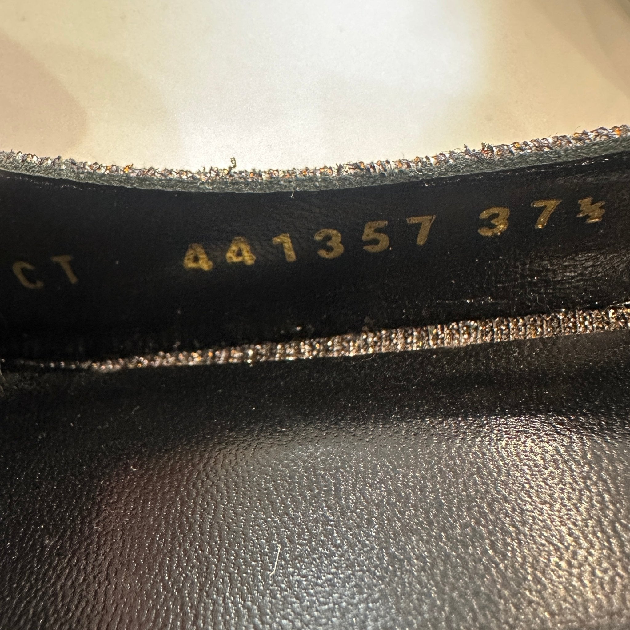 Saint Laurent Silver & Gold Babies Glitter Heels RRP £899 | Authentic Preloved - Reloved Again